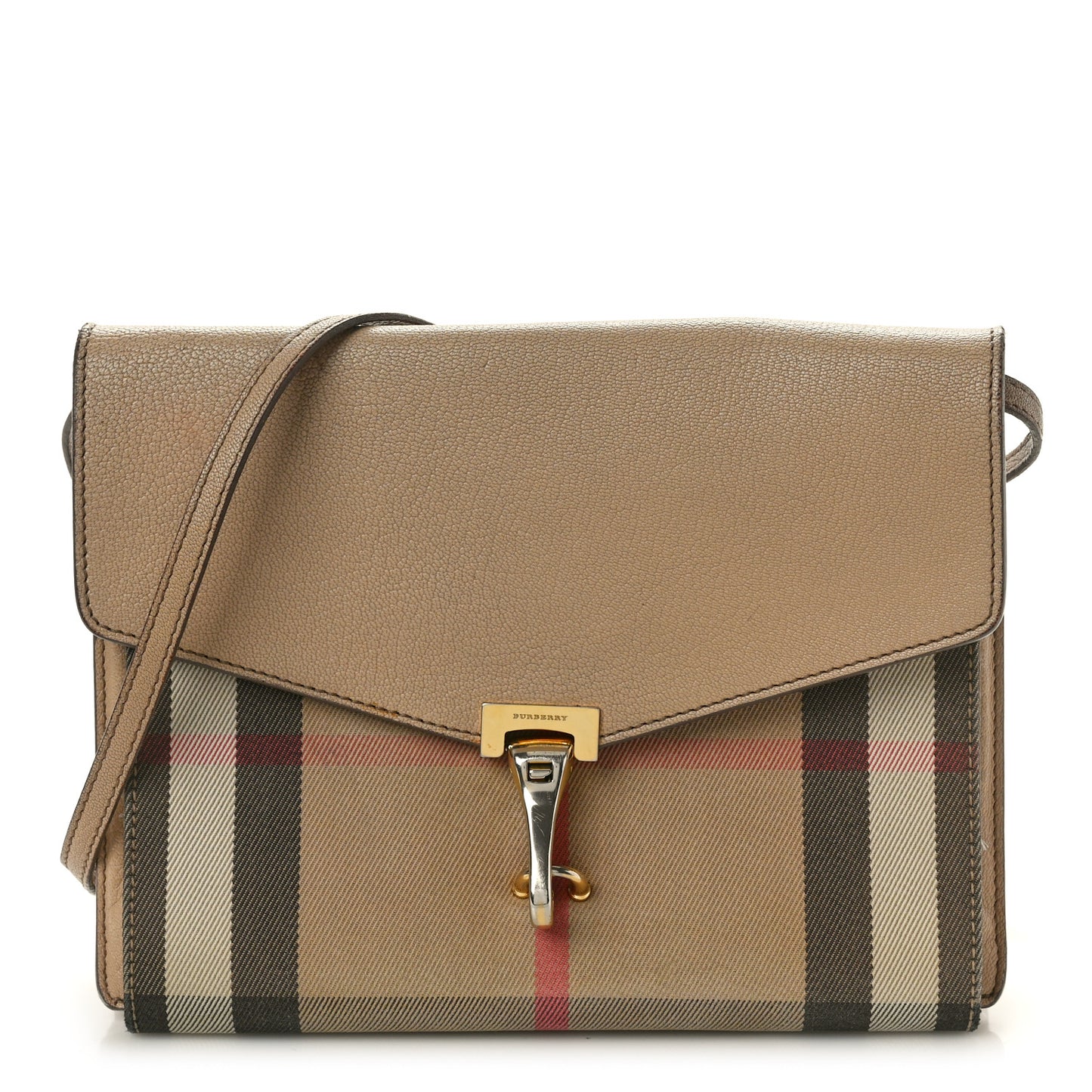 Derby Calfskin House Check Small Macken Crossbody Bag Light Beige
