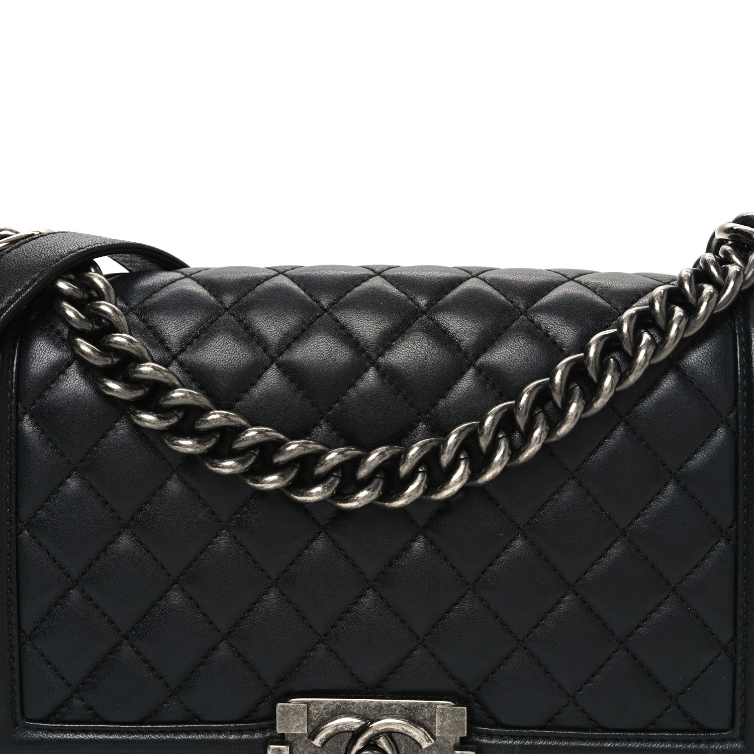 Chanel Lambskin Quilted Medium Boy Flap Black 8 of 11