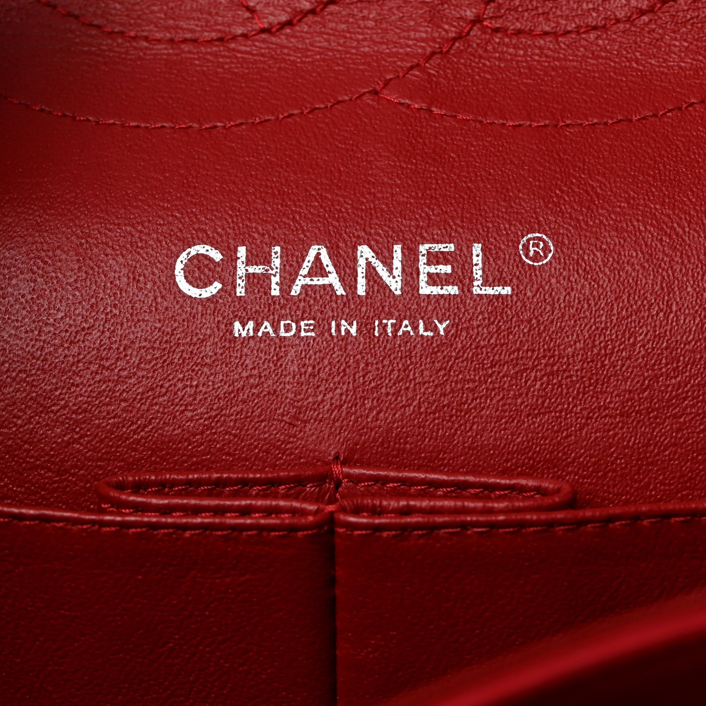 Patent Quilted Jumbo Double Flap Dark Red