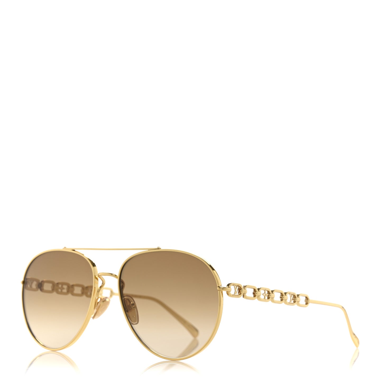 Metal My LV Chain Pilot Sunglasses Z1539W Gold