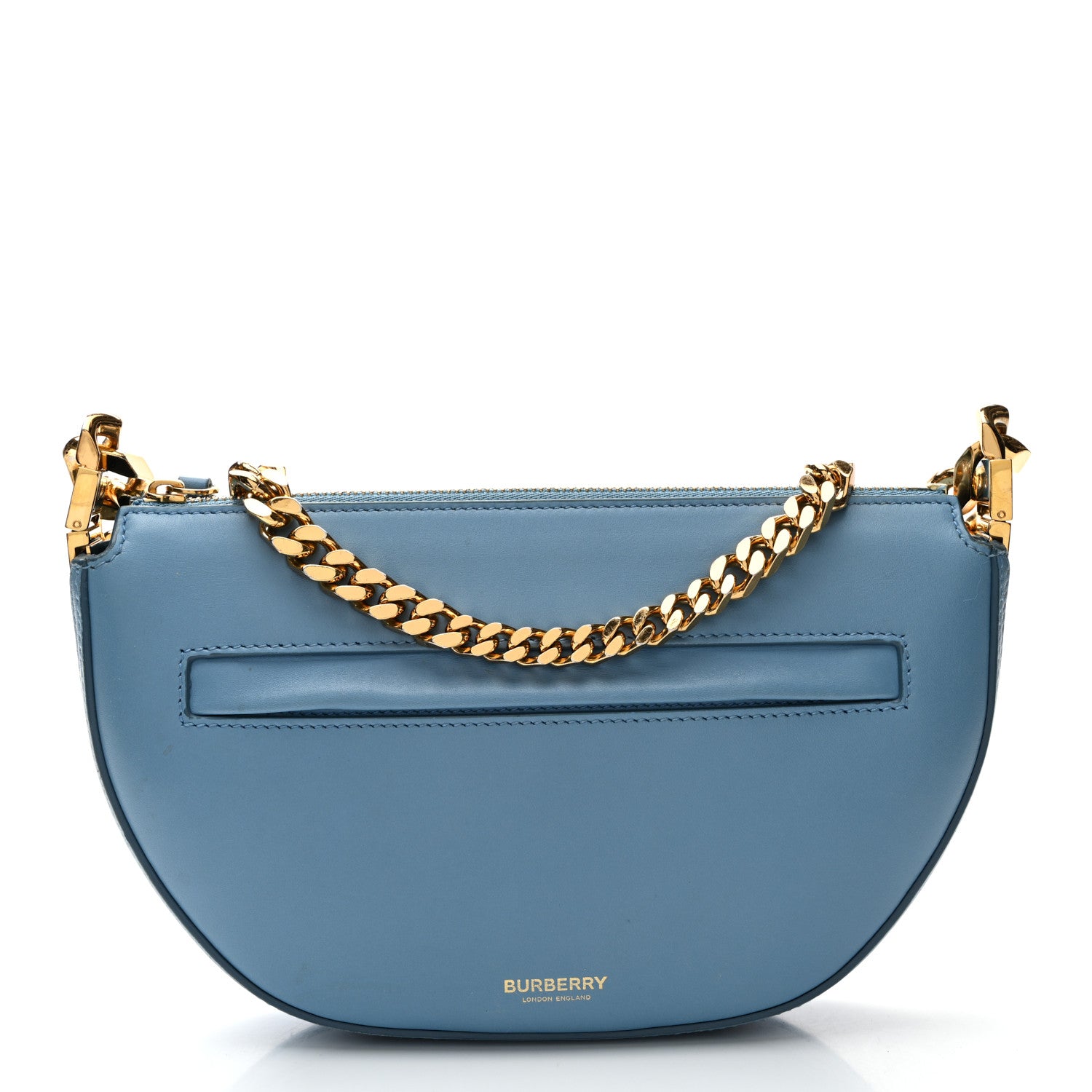 Burberry Lambskin Small Olympia Chain Shoulder Bag Pale Blue