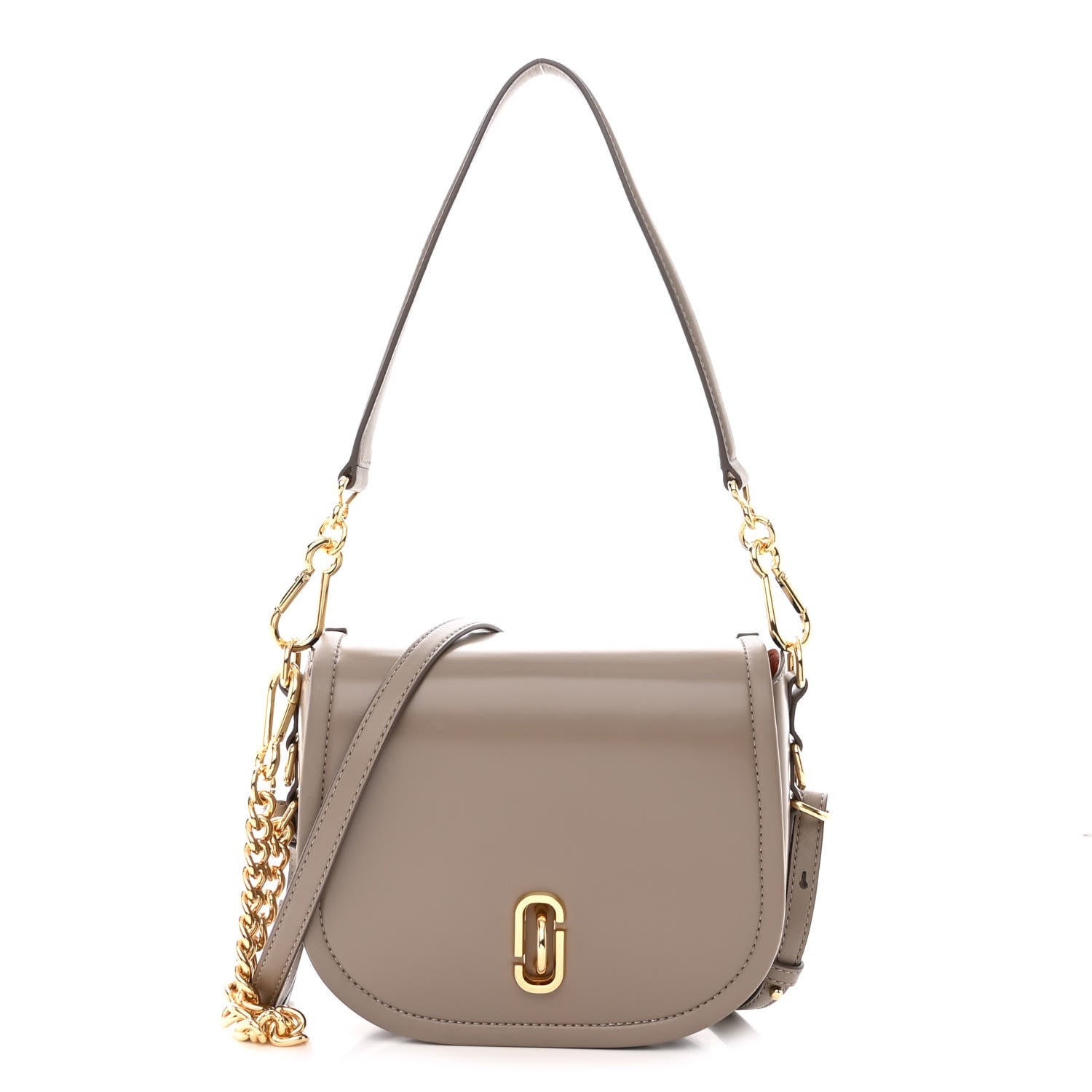 Marc Jacobs Calfskin The Saddle Bag Cement 1341735 – FASHIONPHILE