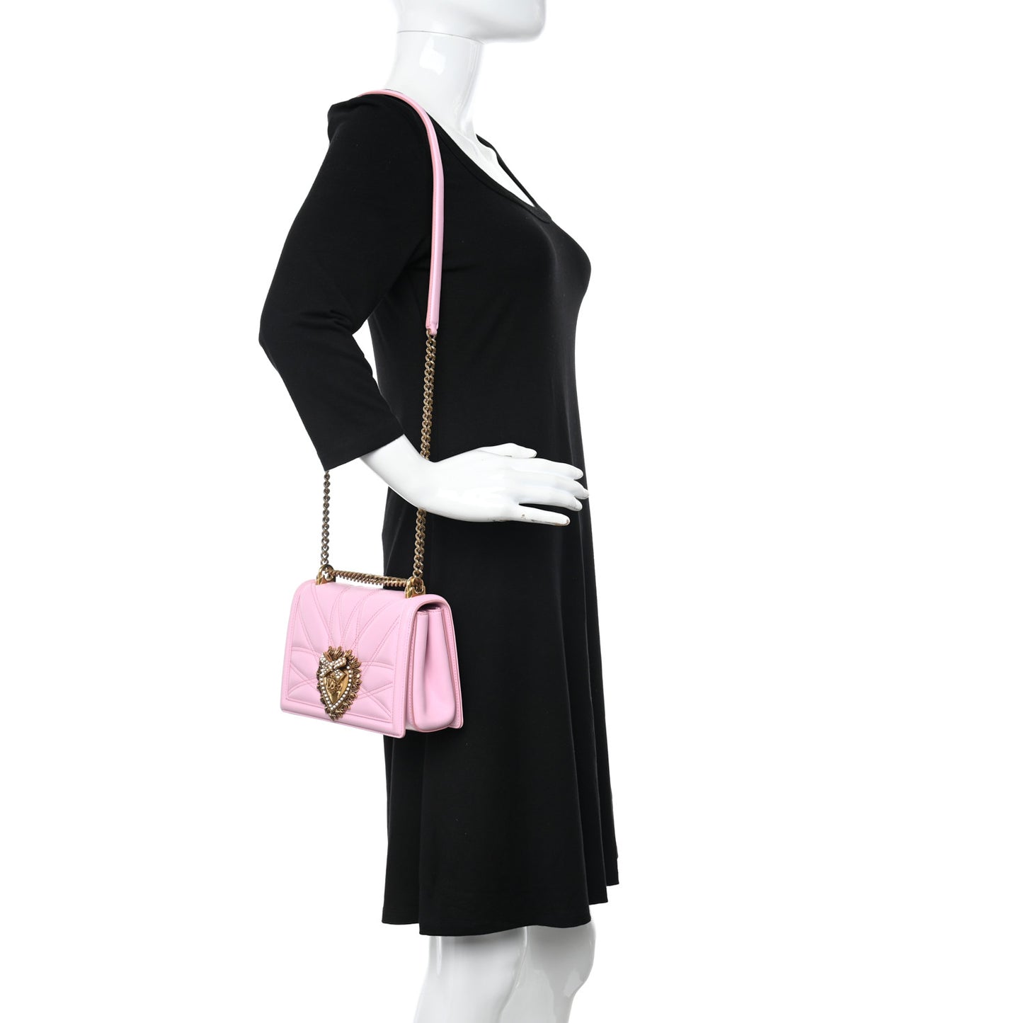 Calfskin Medium Devotion Crossbody Pink