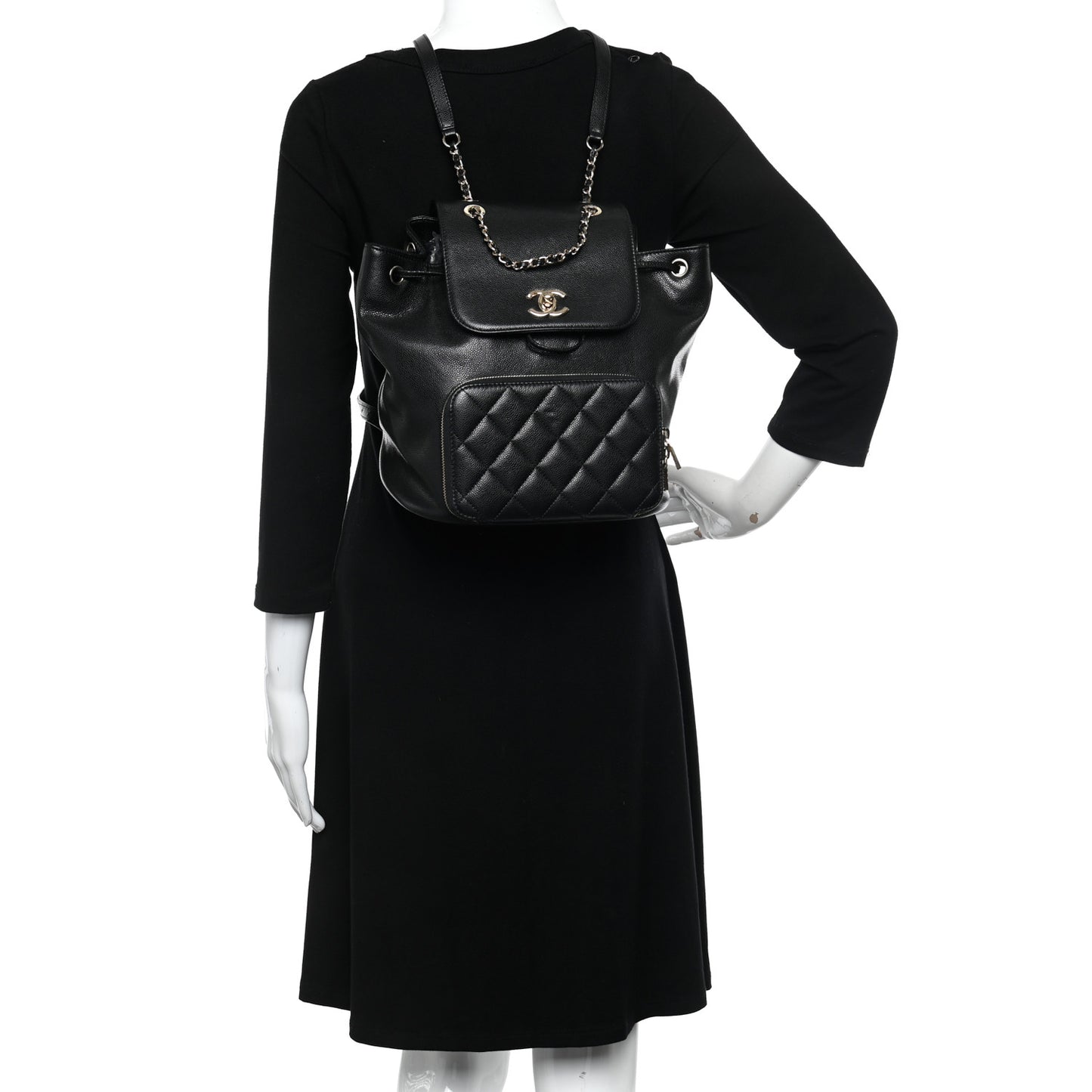 Caviar Quilted Business Affinity Backpack Black