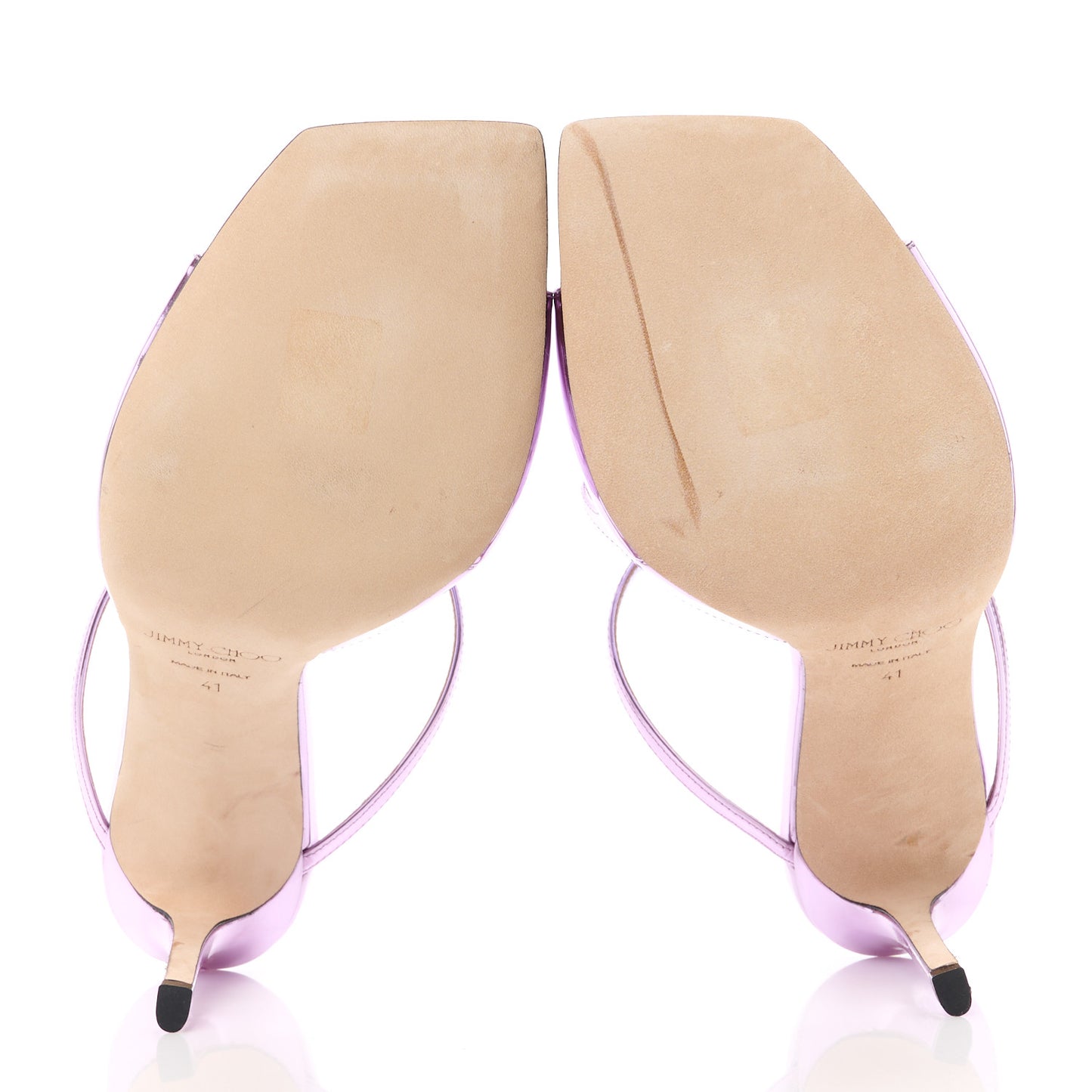 Metallic Calfskin Anise 95 Sandals 39.5 Purple