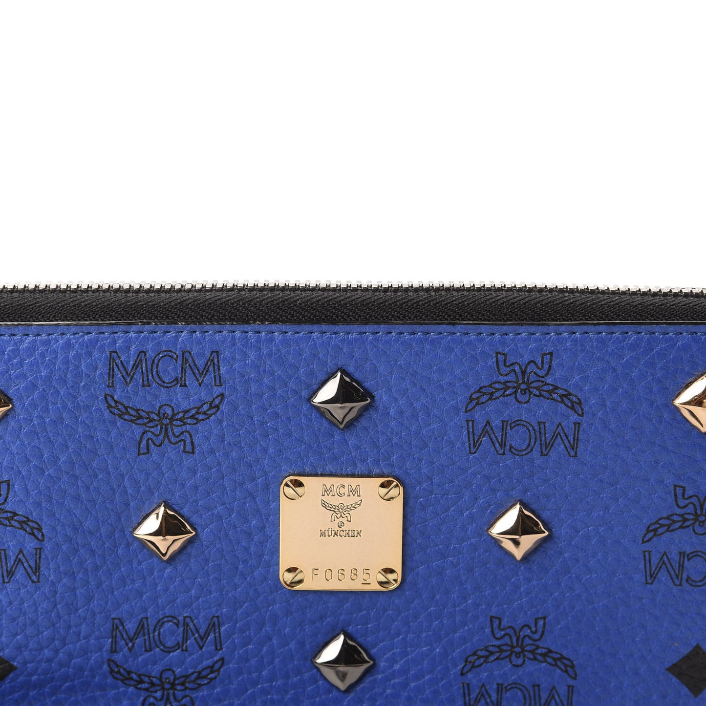 Visetos Studded Zip Around Wristlet Wallet Blue