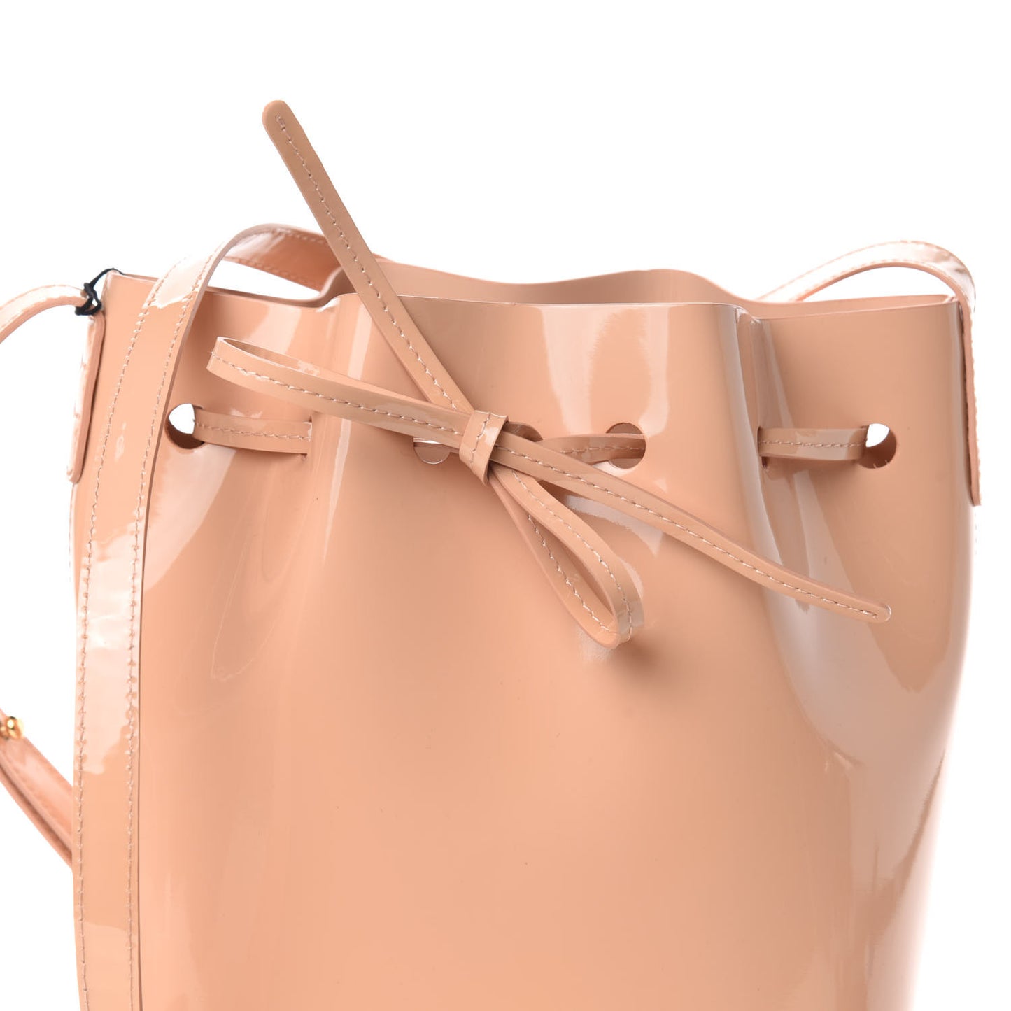 Patent Calfskin Mini Bucket Bag Rosa