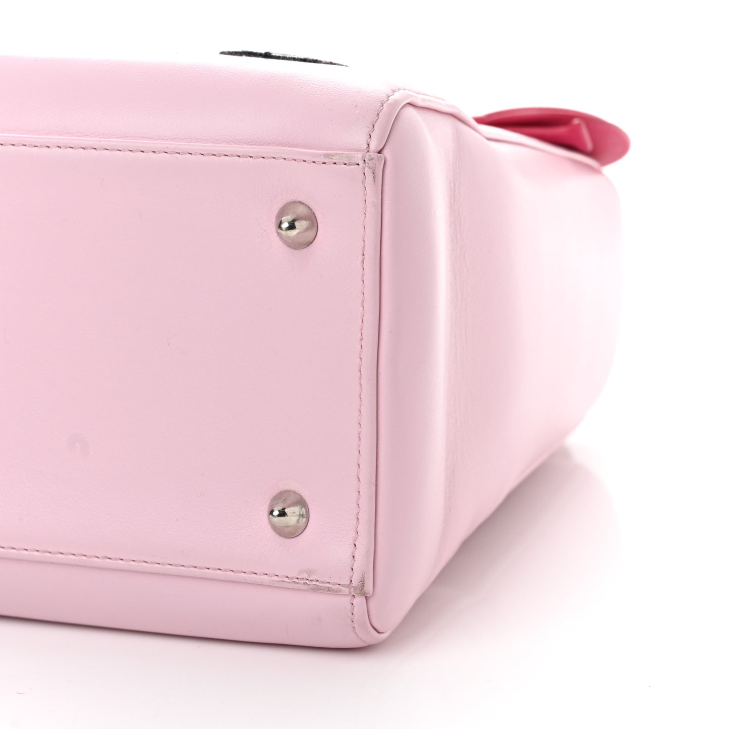 Calfskin Patent Embroidered Valentines Day Heart Medium Lady Dior Pink Multicolor