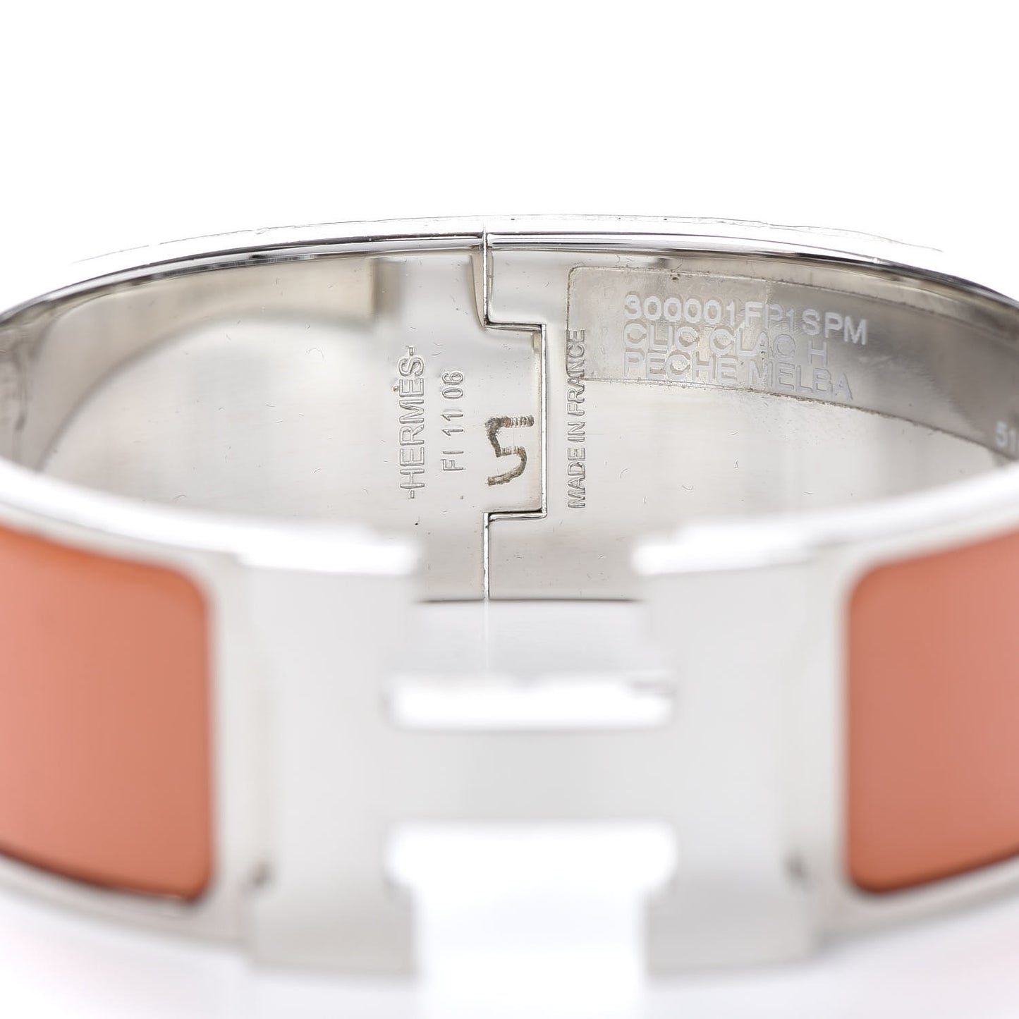 Enamel Wide Clic Clac H Bracelet PM Peach Melba