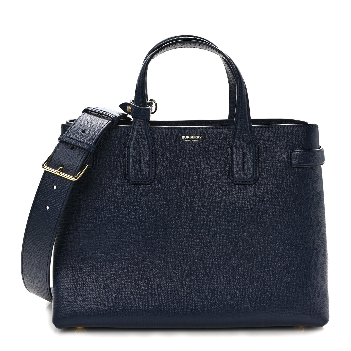 Derby Calfskin Vintage Check Medium Banner Tote Regency Blue