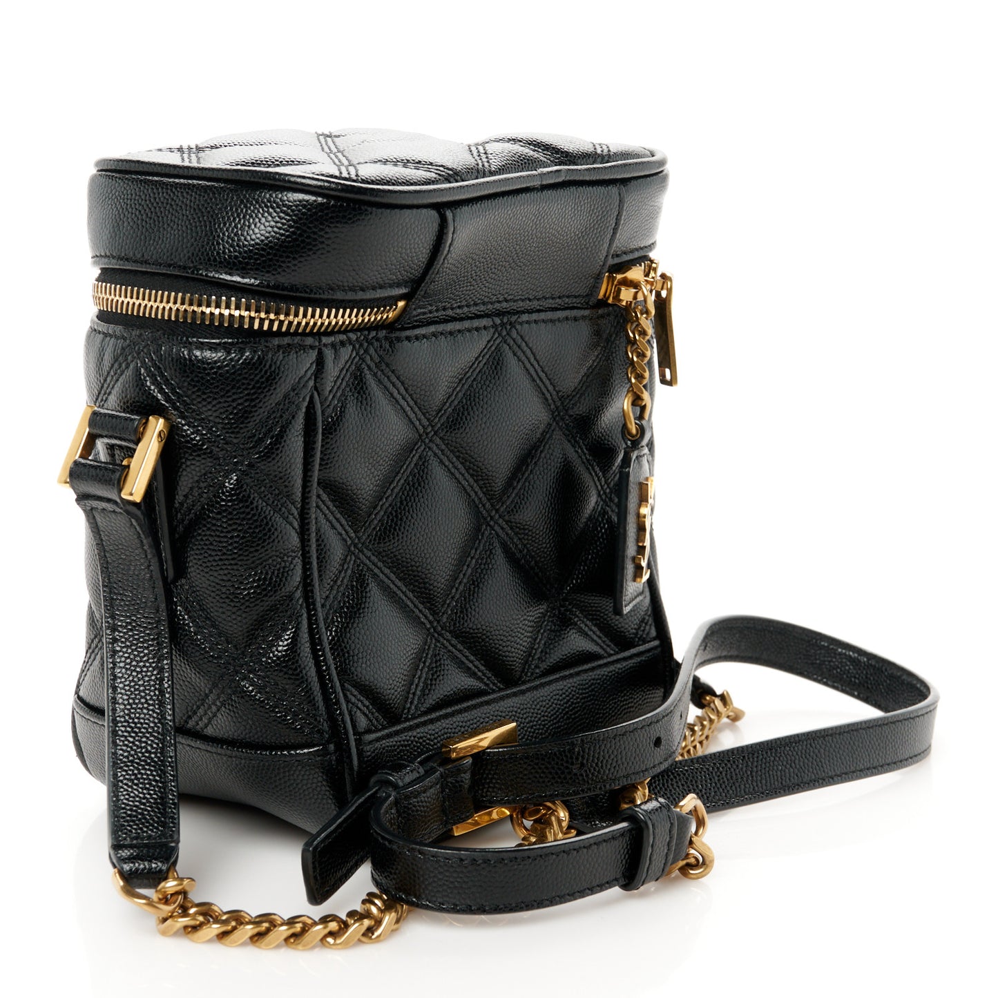 Grain de Poudre Quilted 80's Vanity Bag Black