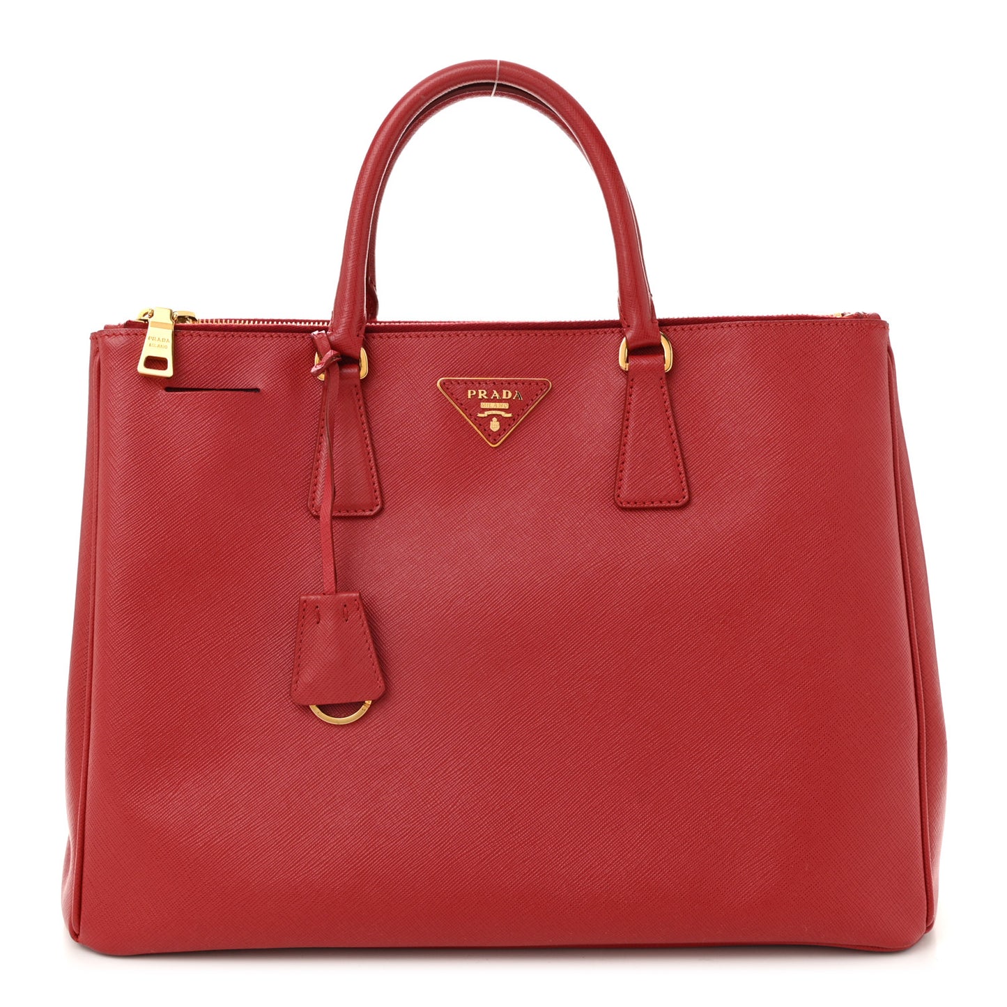 Saffiano Lux Large Galleria Double Zip Tote Fuoco