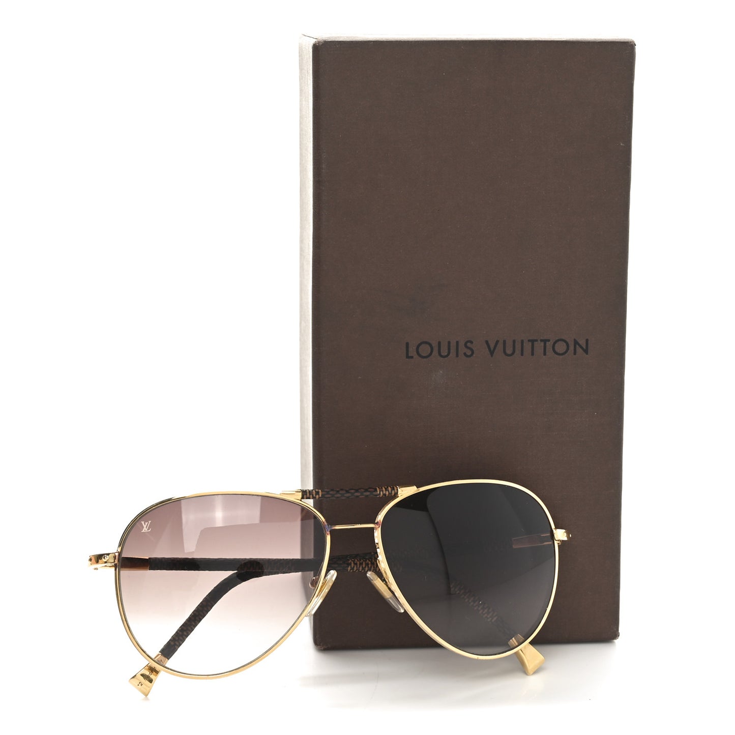 Damier Ebene Conspiration Pilote Aviator Sunglasses Z0202U Gold