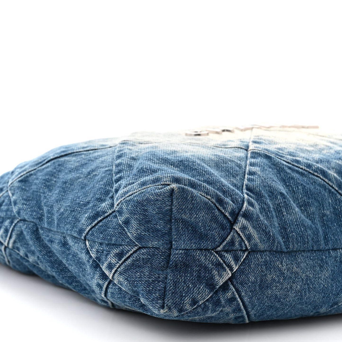 Denim Quilted Small Chanel 22 Blue