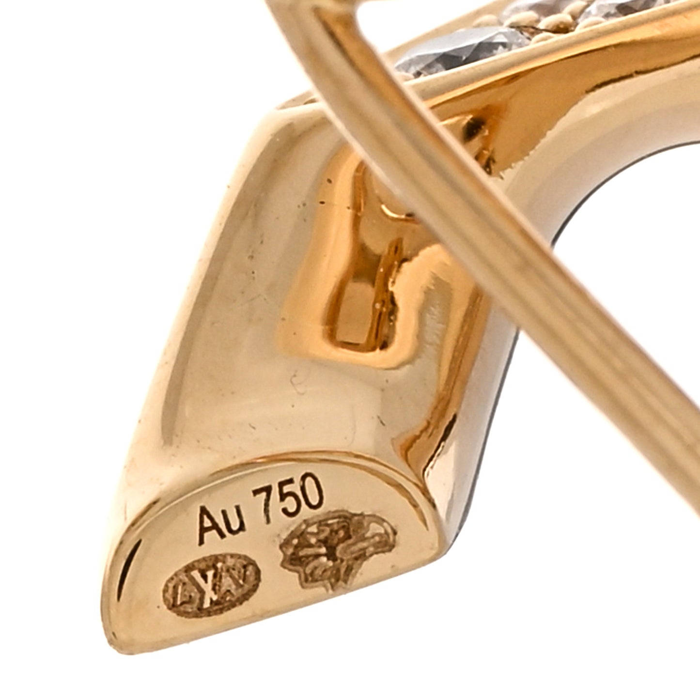 18K Yellow Gold Diamond Cuban Chain Earrings