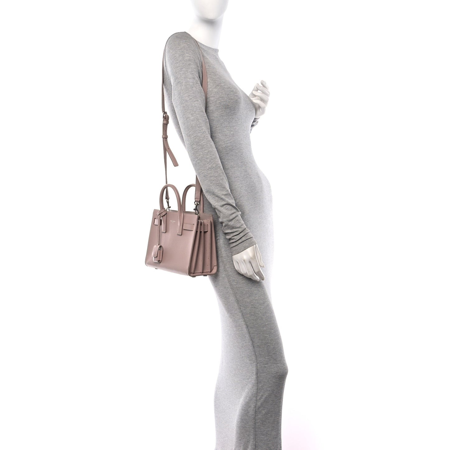 Grained Calfskin Nano Sac De Jour Antique Rose
