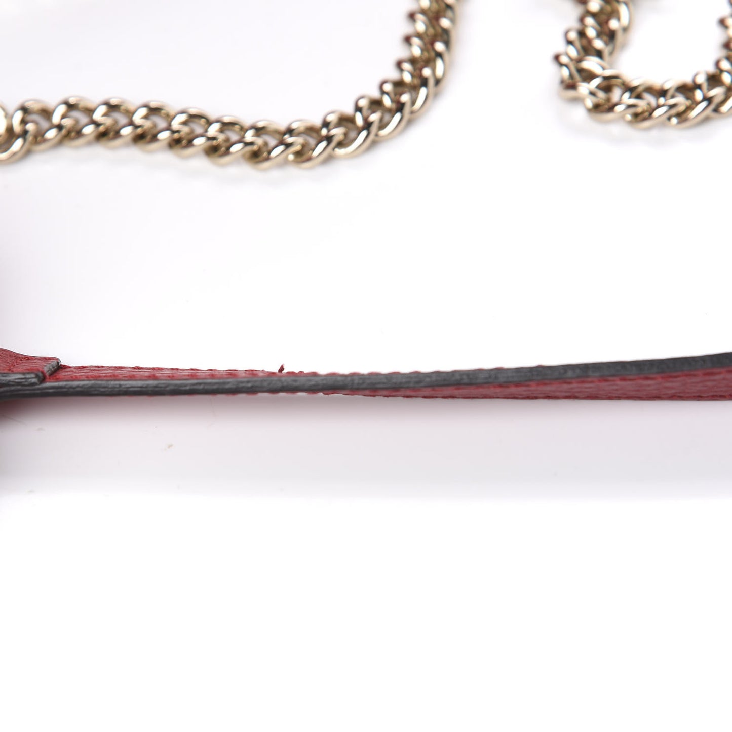 Dollar Calfskin Interlocking G Chain Wallet Red