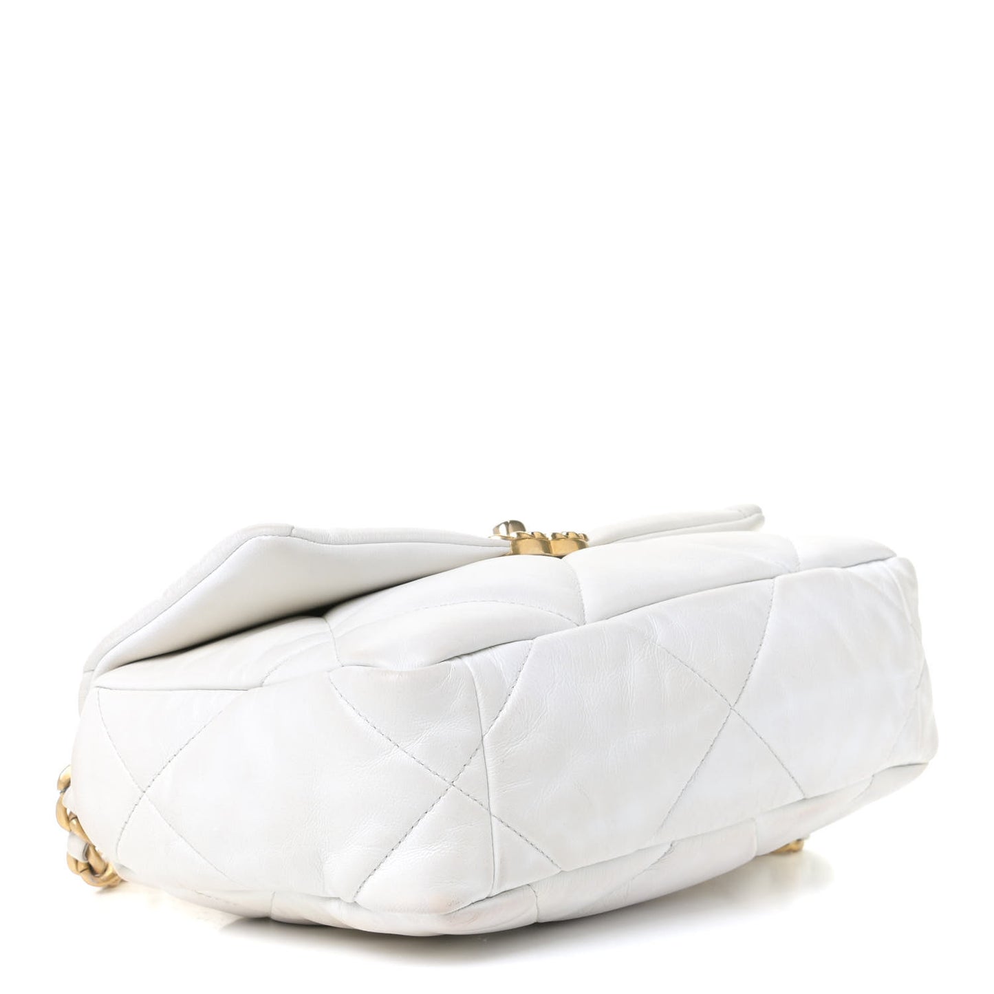 Goatskin Quilted Medium Chanel 19 Flap White