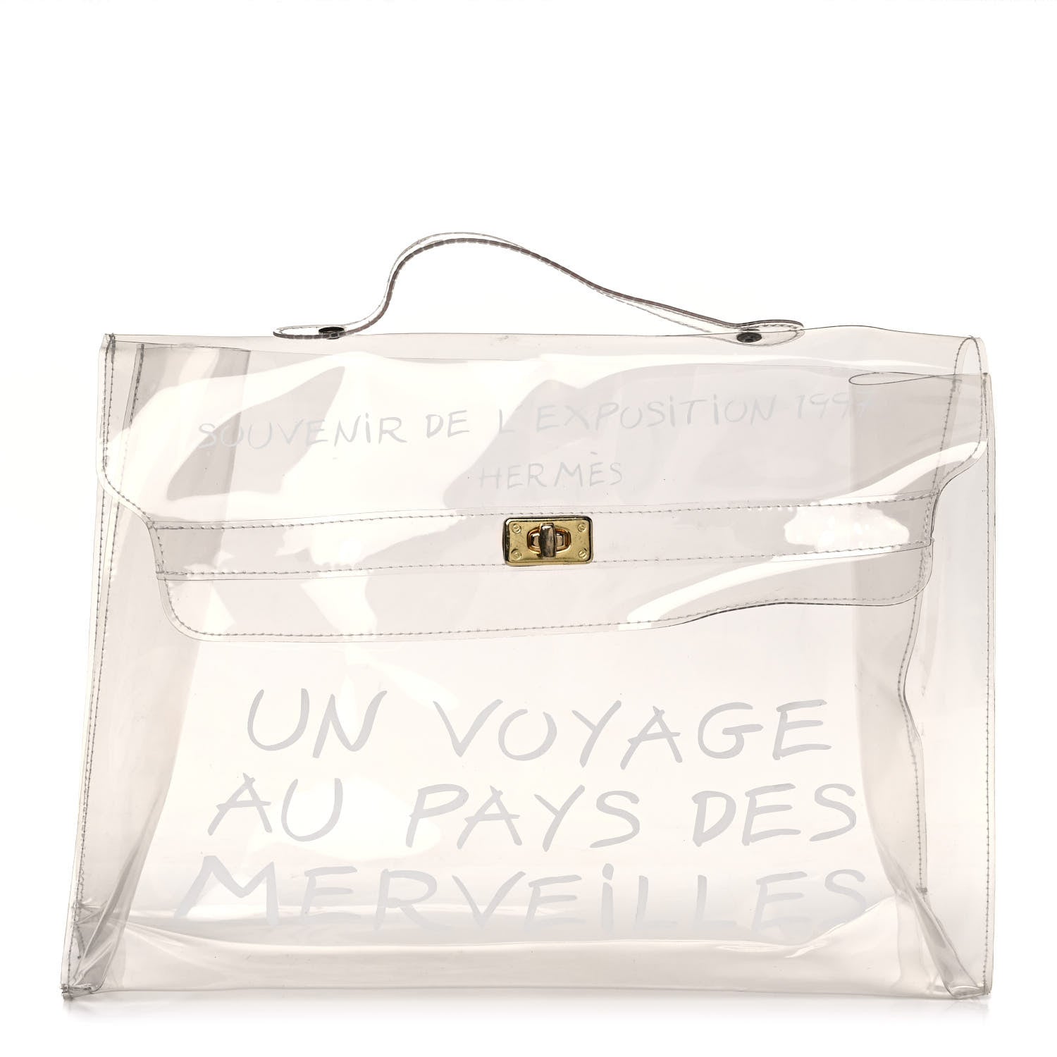 Hermes Vinyl Souvenir De L'Exposition Kelly Transparent 1 of 9