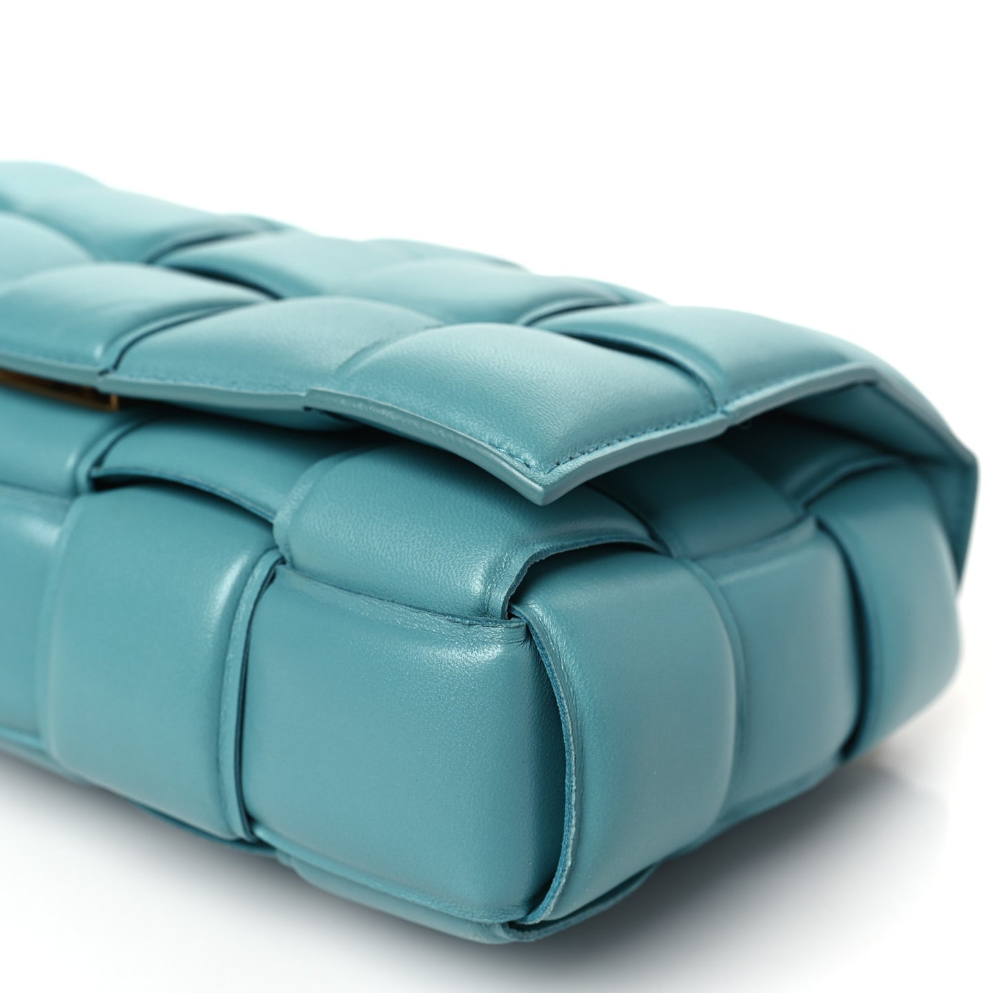 Lambskin Maxi Intreccio Padded Chain Cassette Crossbody Bag Linoleum