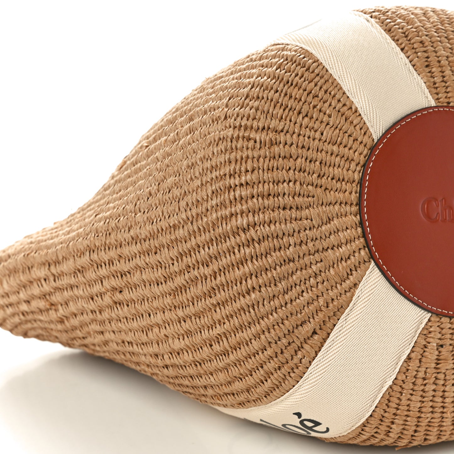 Raffia Large Woody Basket Bag White