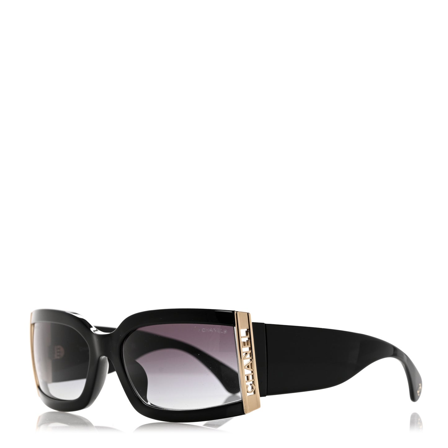 Acetate Rectangle Logo Sunglasses 571546A Black