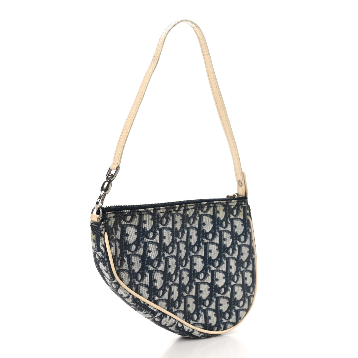 Monogram Mini Saddle Pochette White Blue