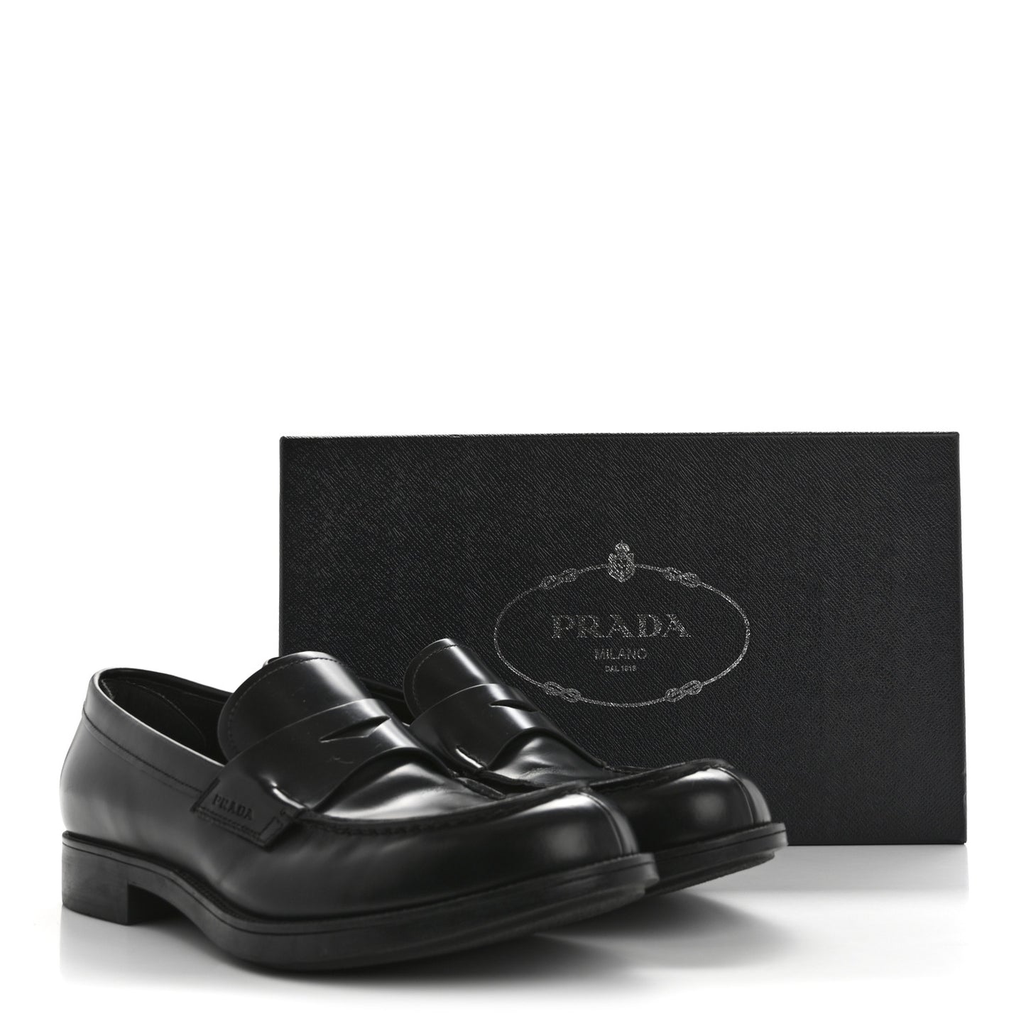 Spazzolato Triangle Logo 50mm Loafers 8 Black