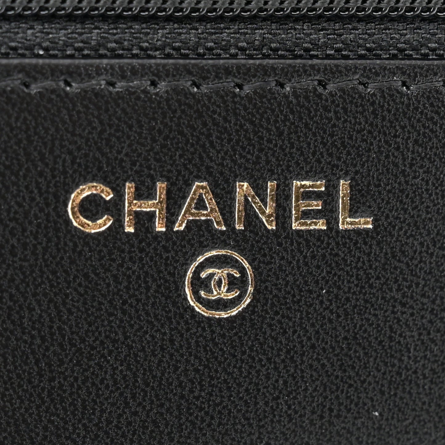 Lambskin Quilted Trendy CC Wallet On Chain WOC Black