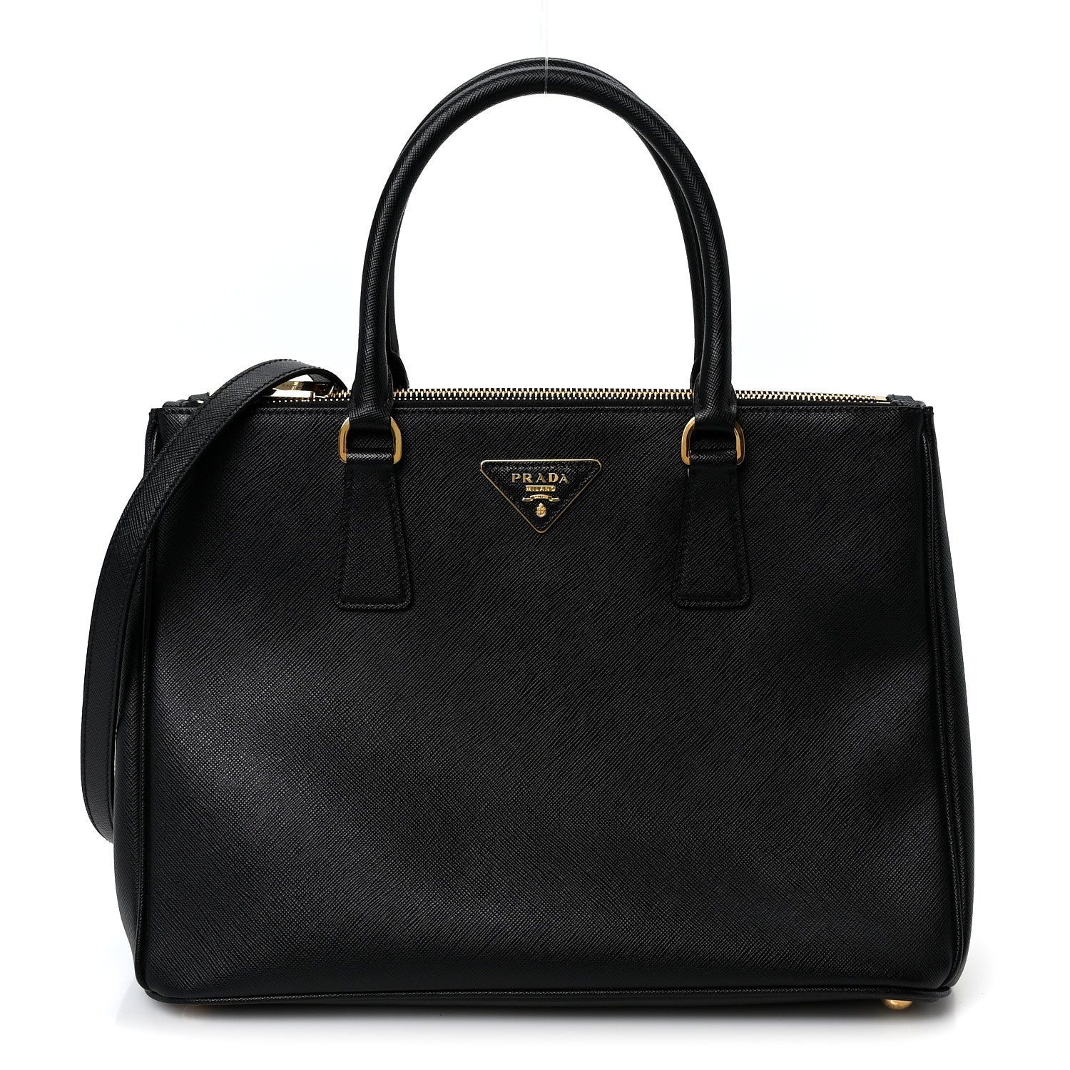 Prada Saffiano Medium Galleria Double Zip Tote Black 1883737