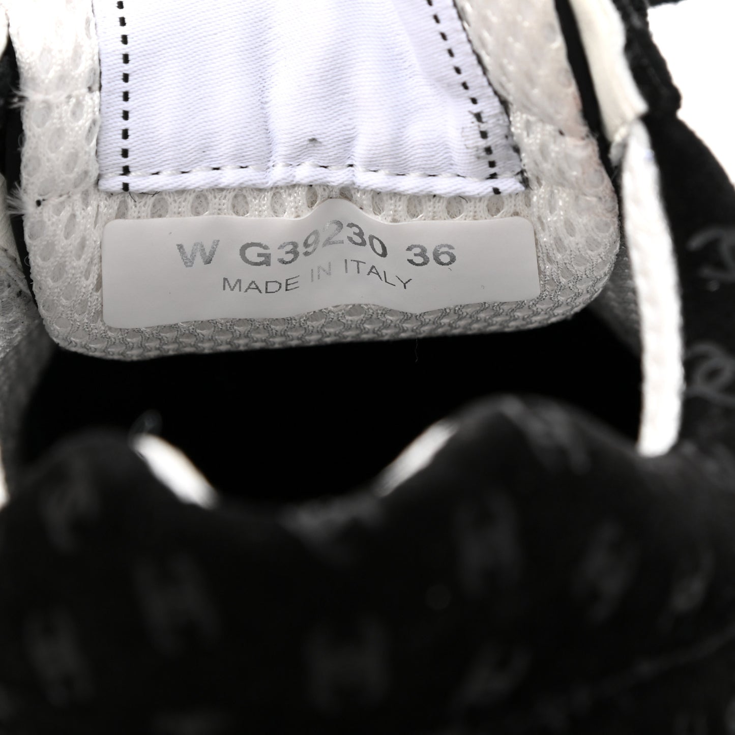 Suede Calfskin Printed CC Sneakers 36 Black