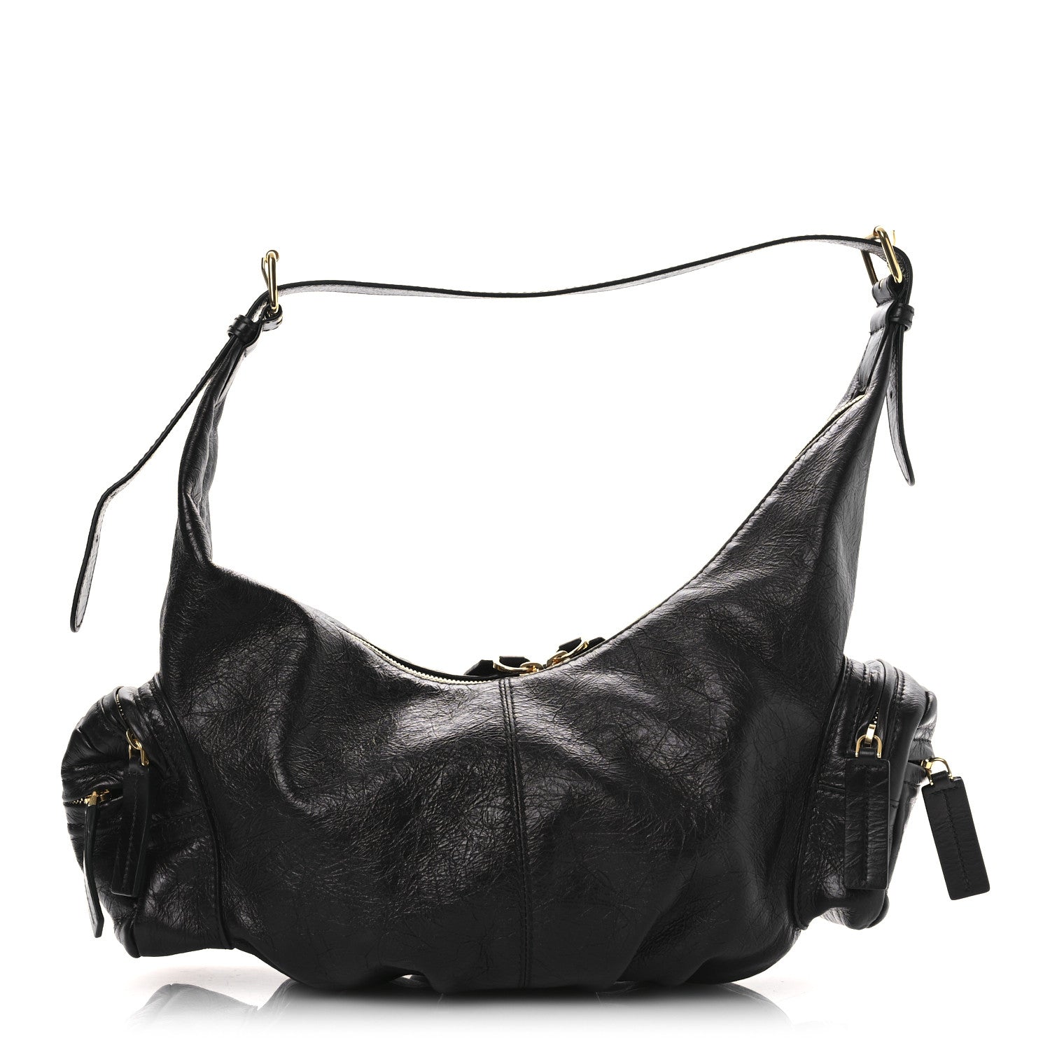 Dior black ショルダーバッグ Christian Dior Crinkled Calfskin Large Grand Tour Multipocket Bag