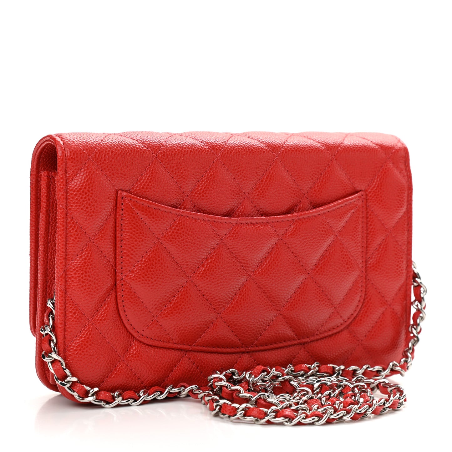 Caviar Quilted Wallet On Chain WOC Red