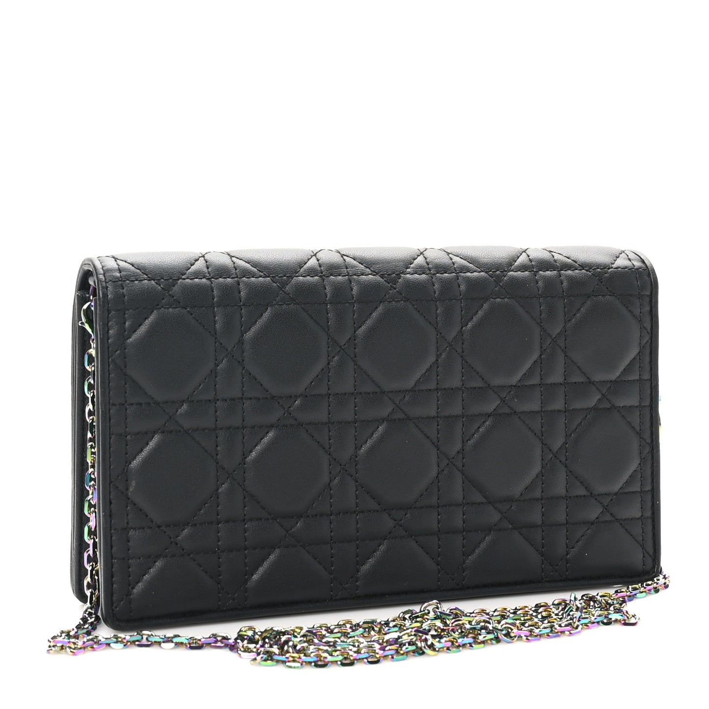 Lambskin Cannage Lady Dior Pouch Black