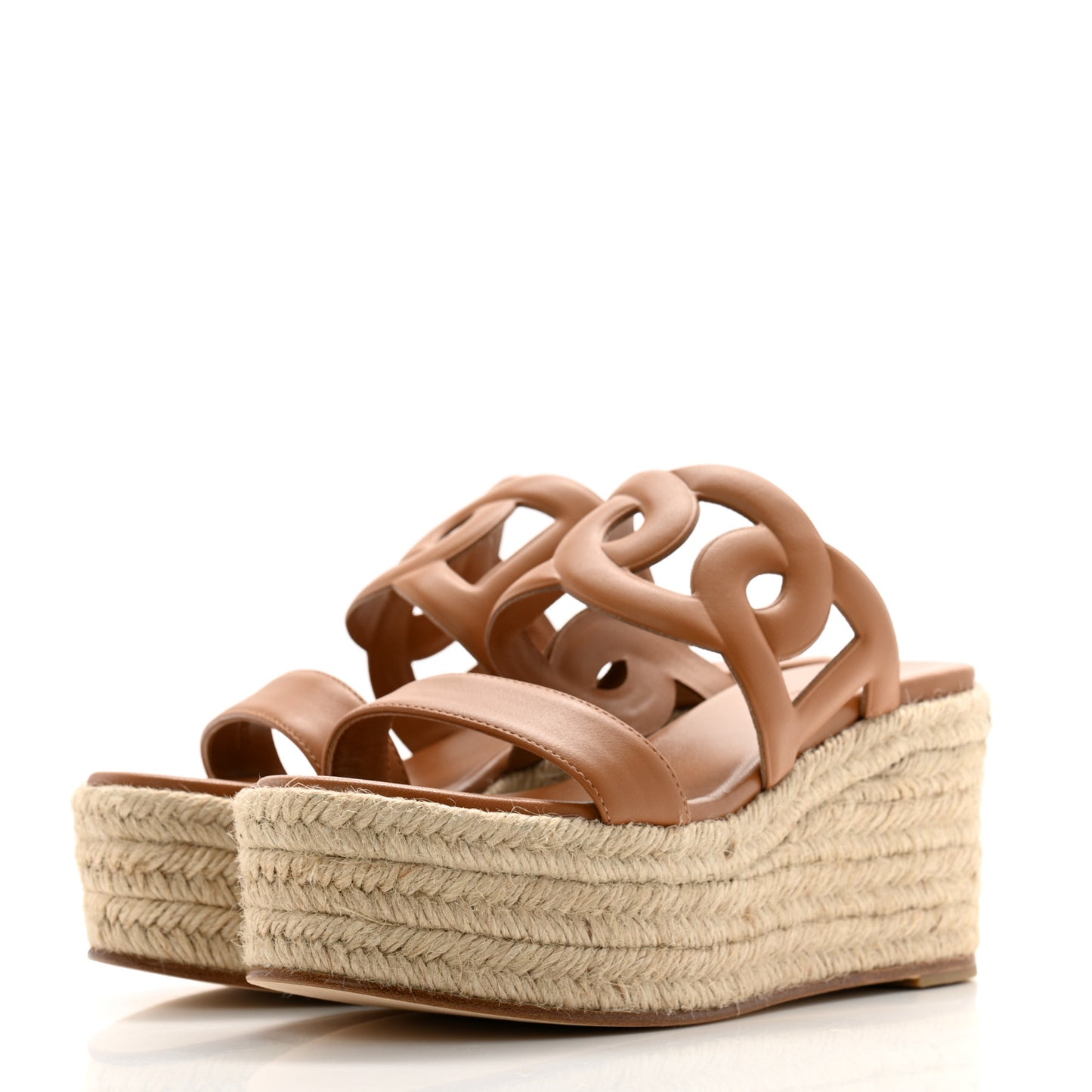 Nappa Ithea Espadrille Wedge Sandals 37 Naturel