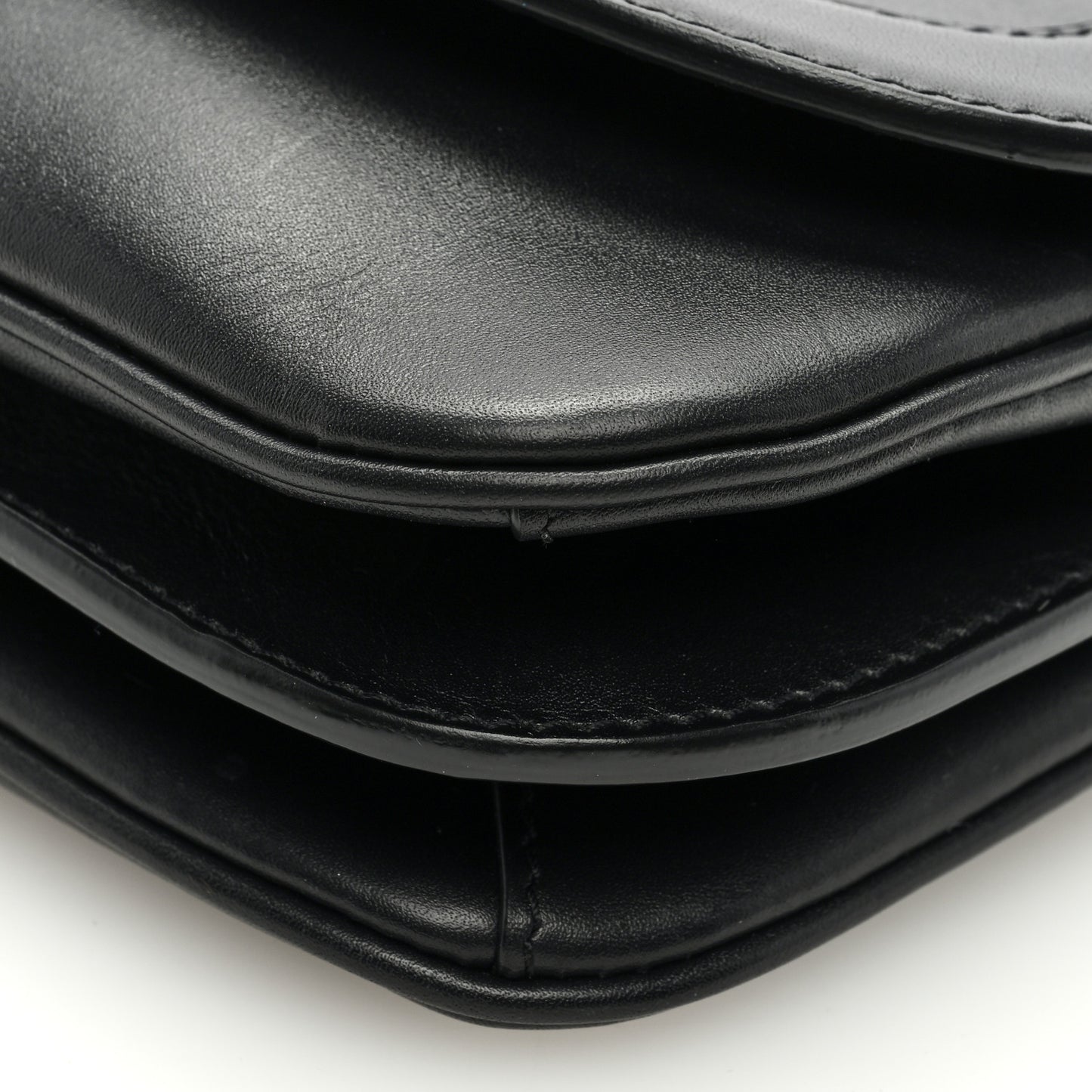 Smooth Calfskin Small Charlie Shoulder Bag Black