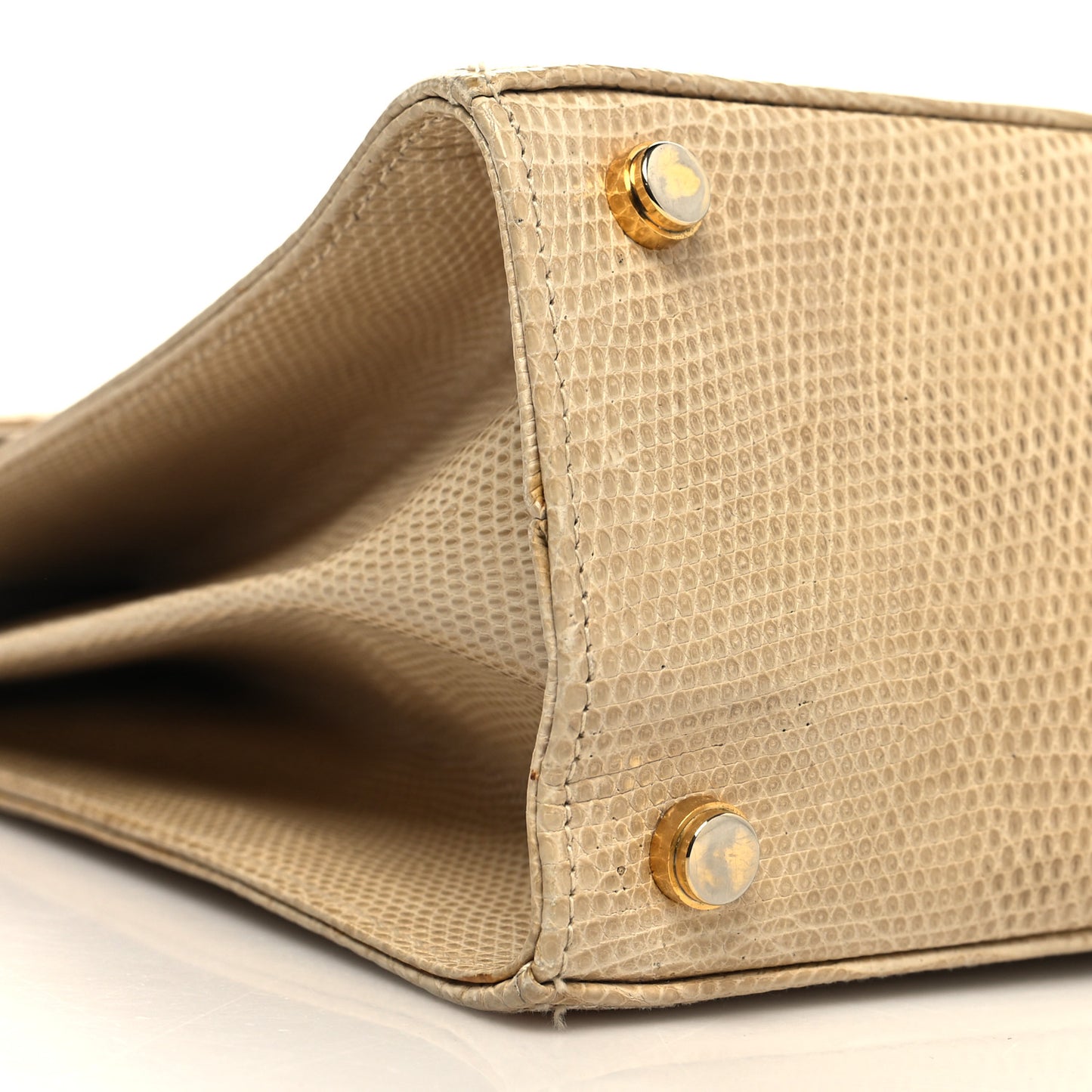 Lizard Iconic Small Top Handle Bag Biege