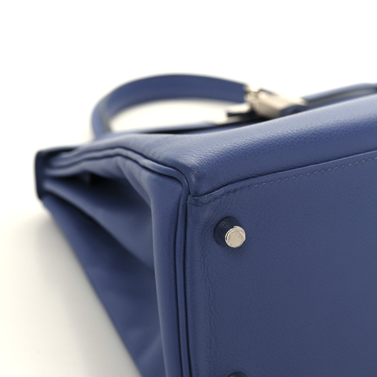 Hermes Evercolor Verso Kelly Retourne 28 Bleu Brighton Orange Poppy 9 of 15
