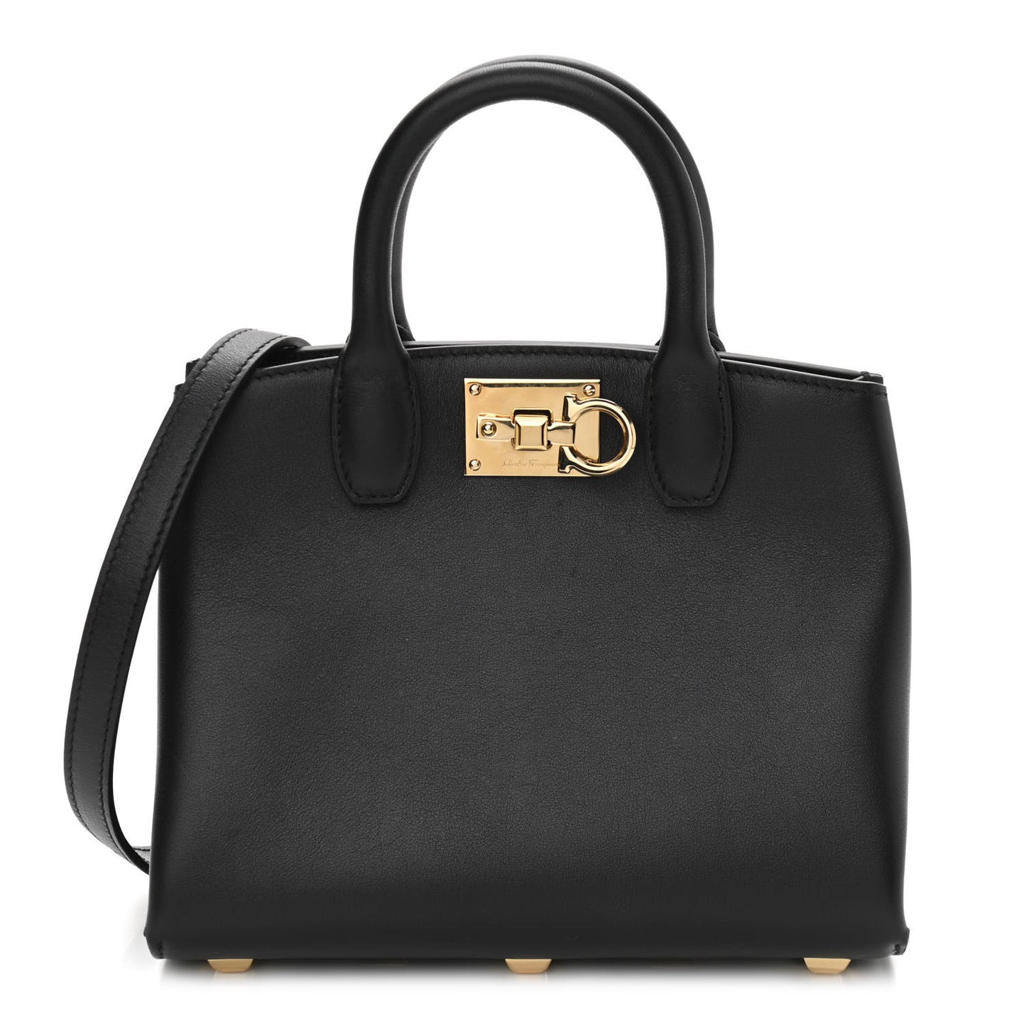Calfskin Small The Studio Box Bag Black