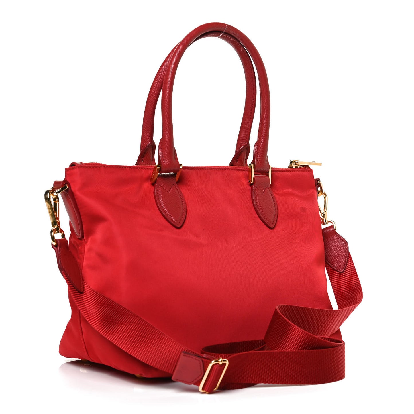 Tessuto Nylon Saffiano Tote Red