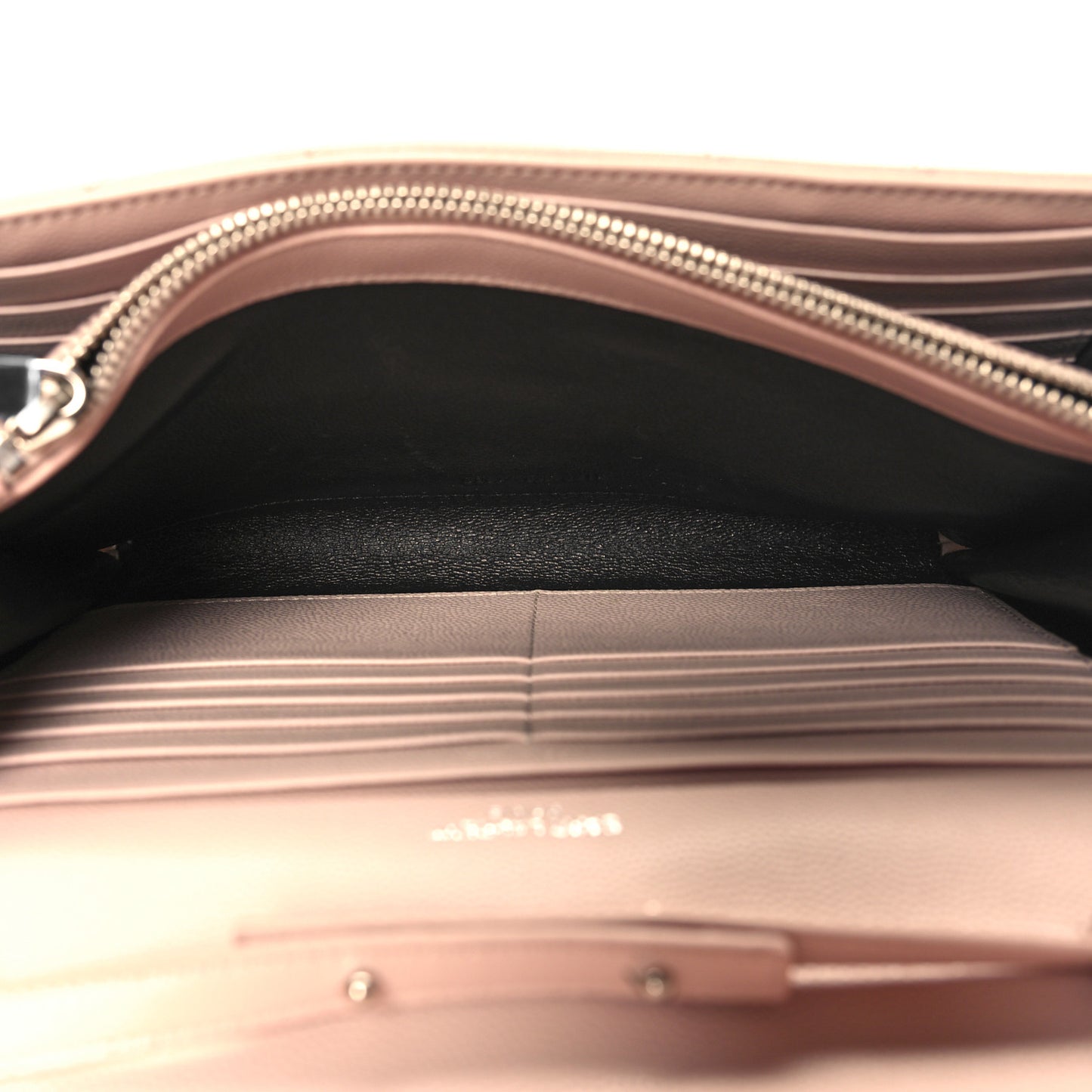 Grain De Poudre Matelasse Chevron Monogram Chain Wallet Pale Pink