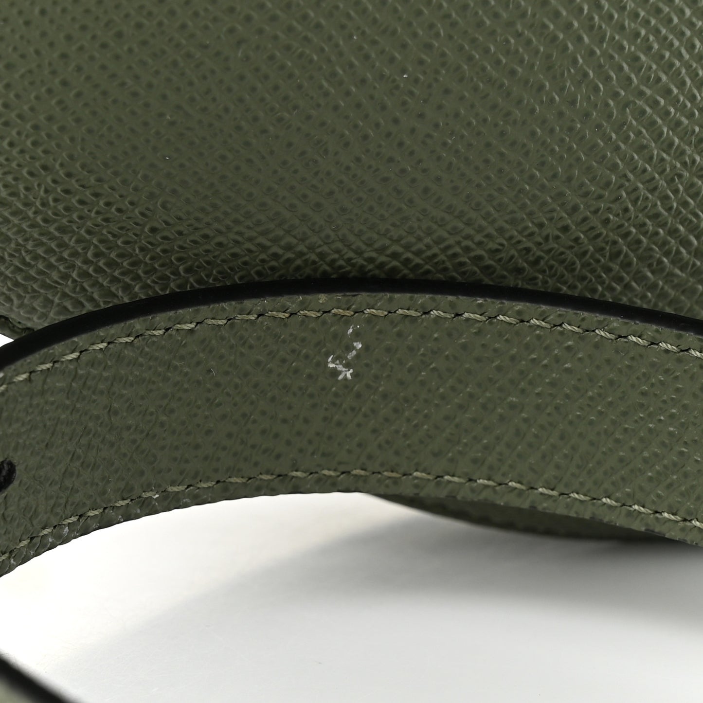 Grained Calfskin Saddle Bag With Strap Sage