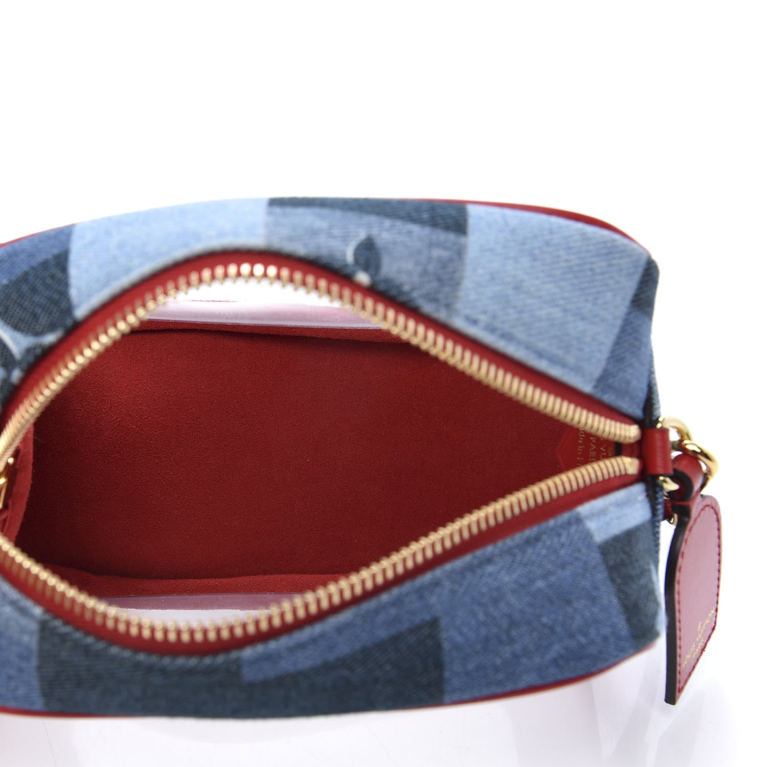 Louis Vuitton Denim Damier Monogram Patchwork PVC Beach Pouch Blue Rouge 5 of 12