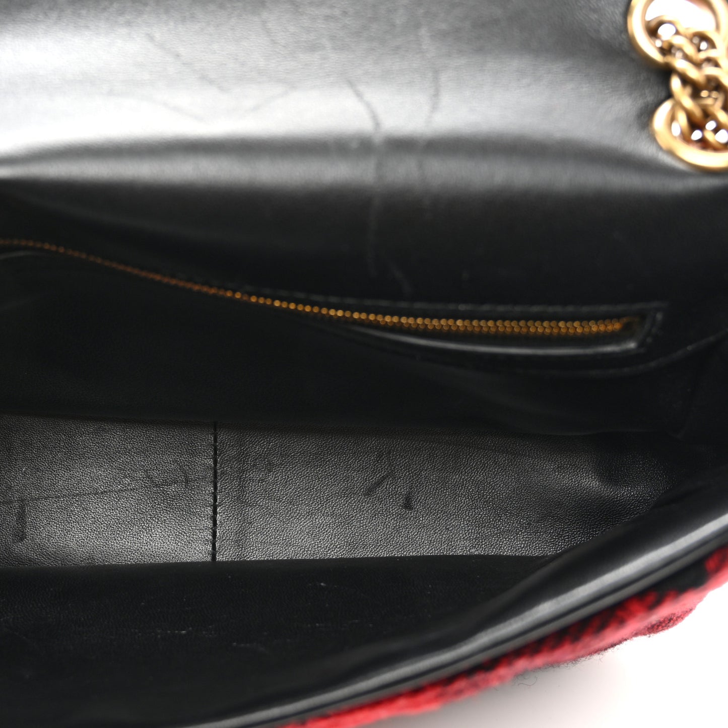 Wool Plaid Diagonal Allover Logo Matelasse M BB Round Shoulder Bag Red Black