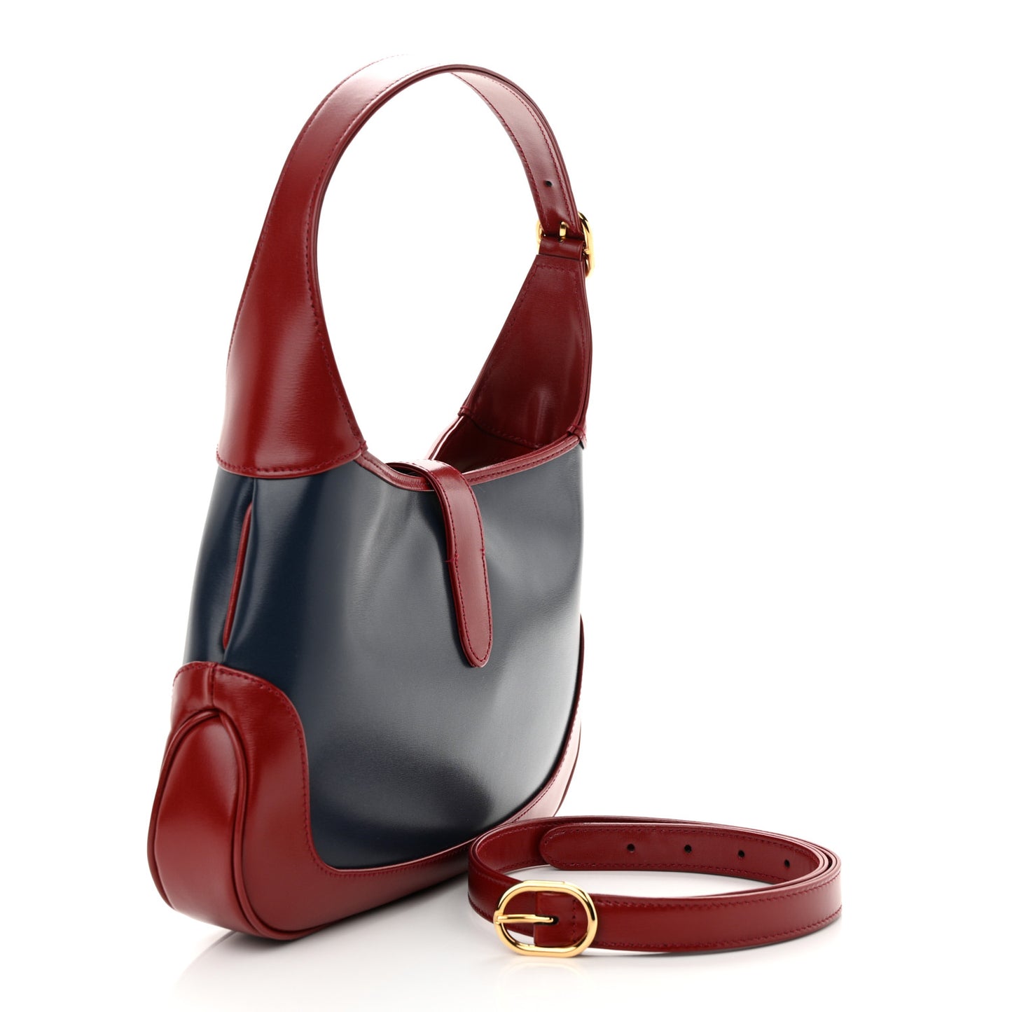 Boarded Dyana Lux Calfskin Bi-Color Small Jackie 1961 Hobo Blue Agata New Cherry Red