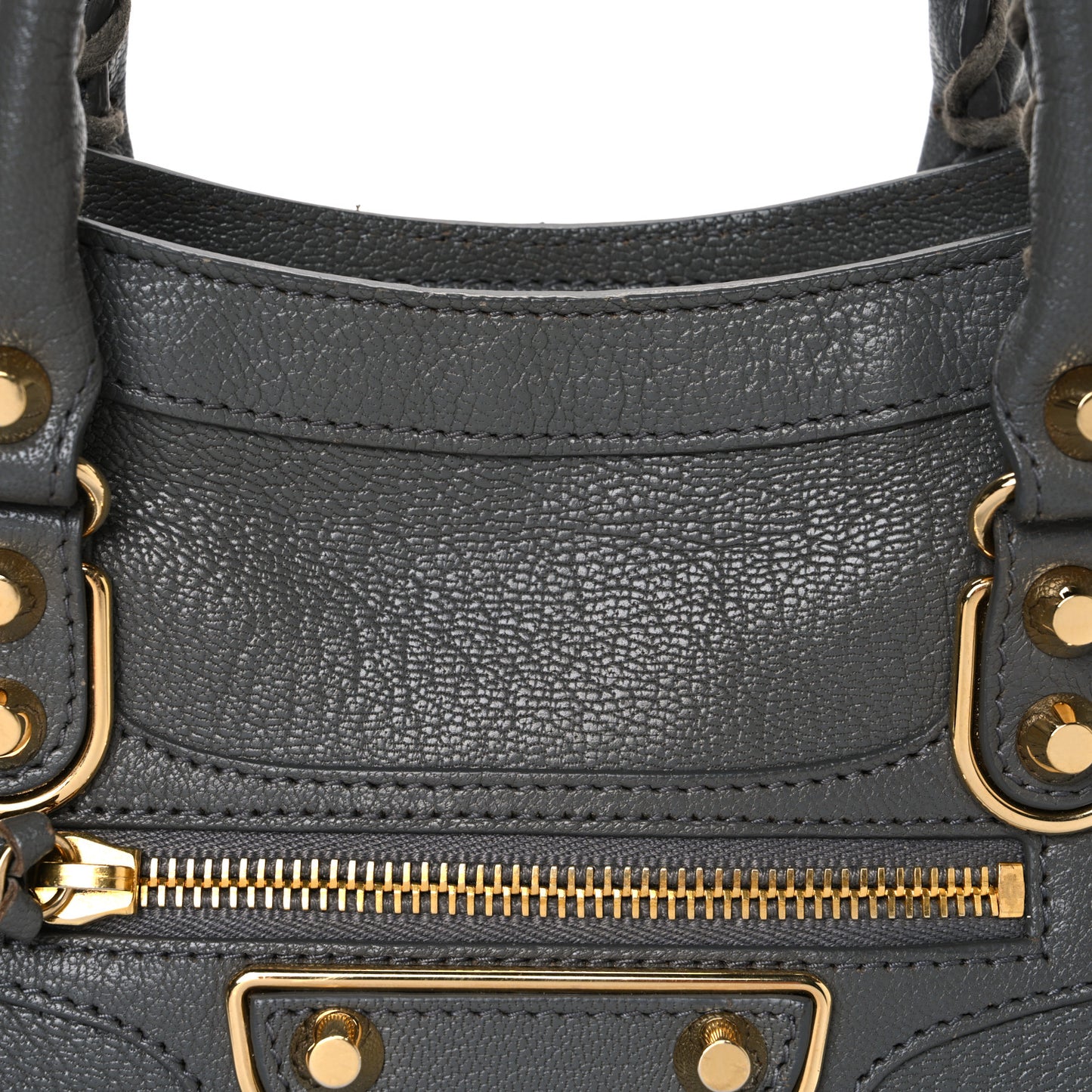 Chevre Gold Metallic Edge Hardware S City Gris Acier
