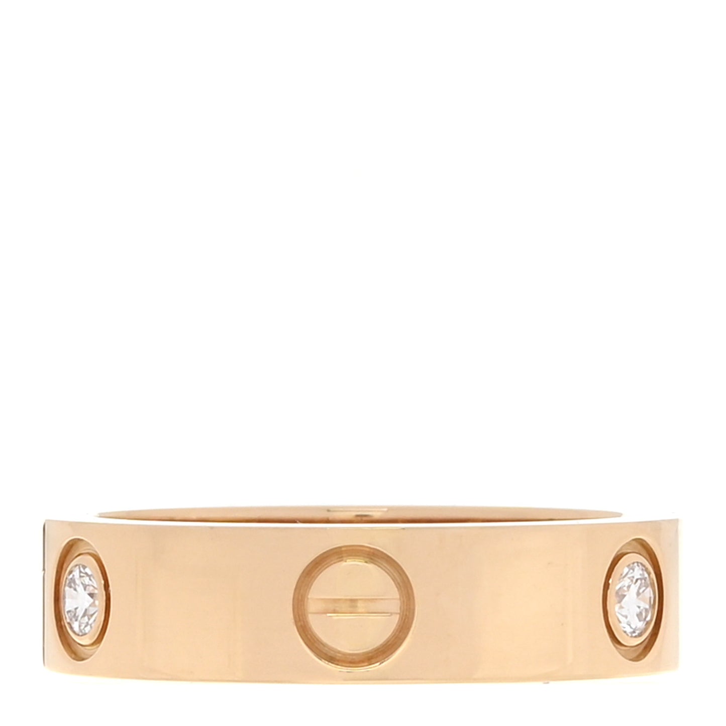 18K Yellow Gold 3 Diamond 5.5mm LOVE Ring 58 8.5