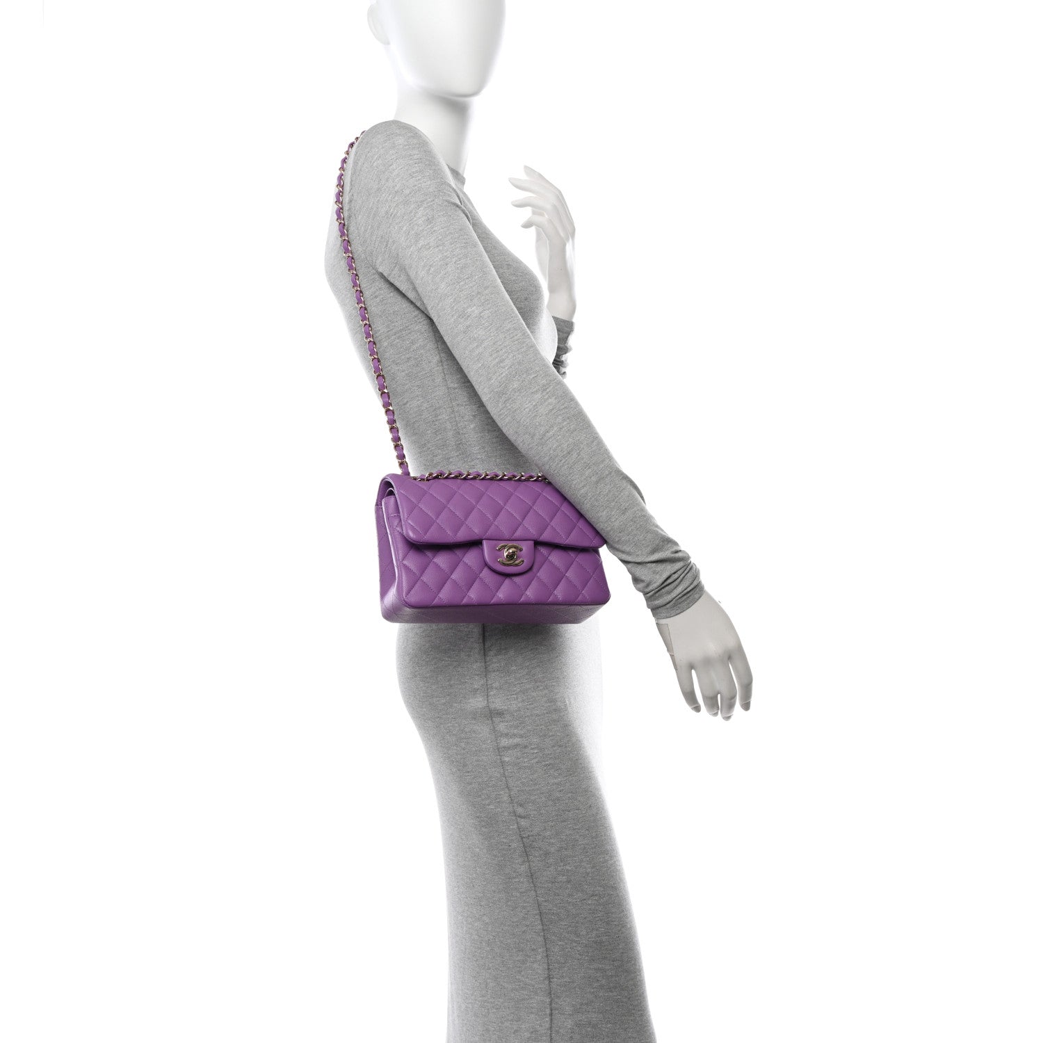 Chanel Caviar Quilted Small Double Flap Purple 2 of 10