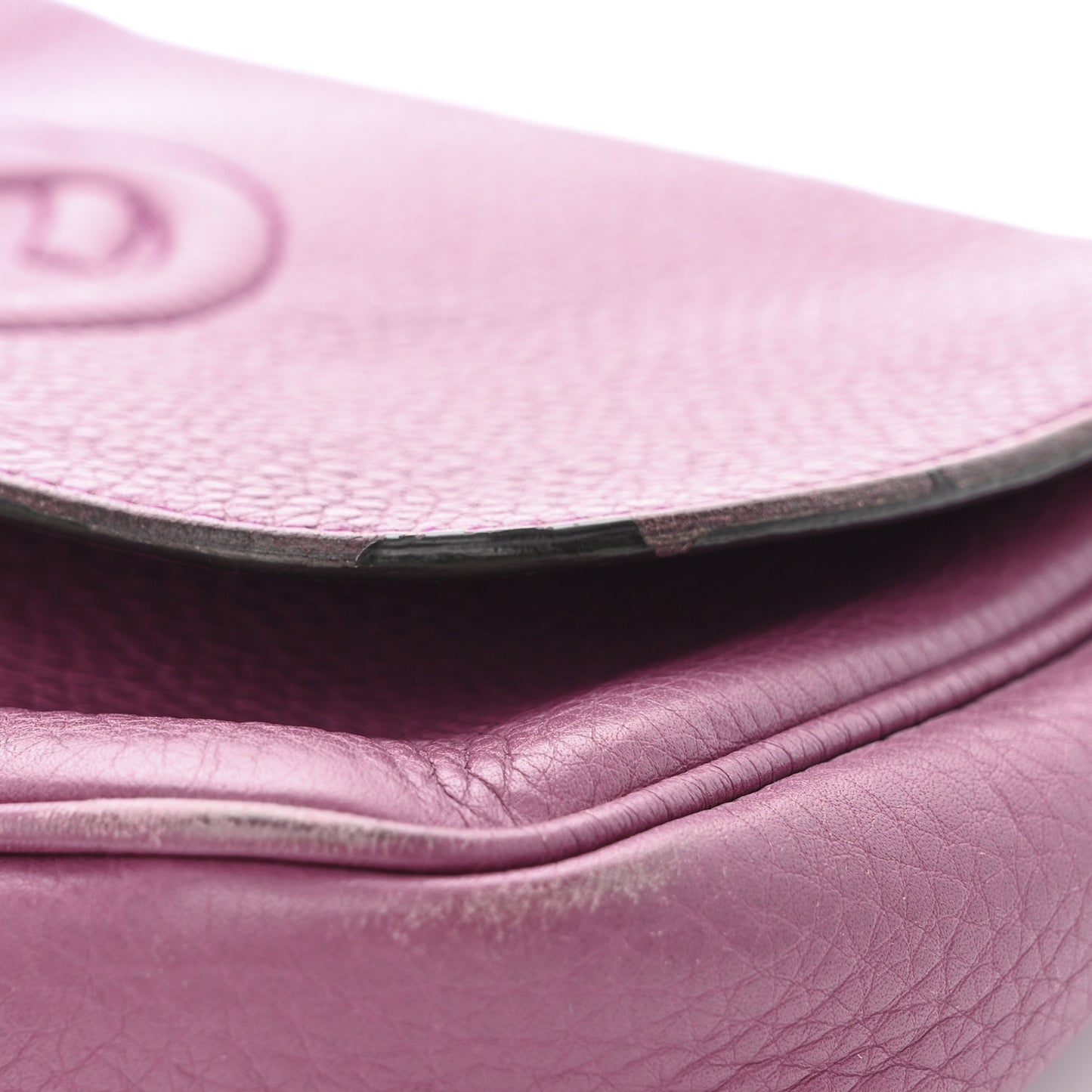 Pebbled Calfskin Medium Soho Flap Crossbody Peonia Flower
