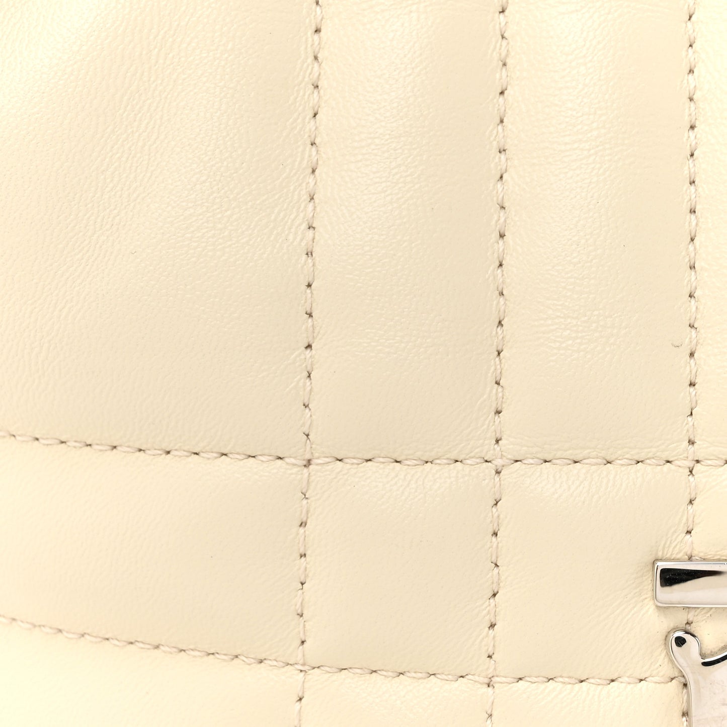 Lambskin Quilted Small Crescent Lola Bag Pale Vanilla